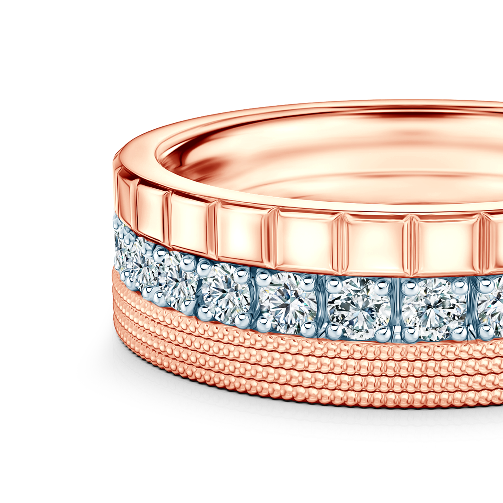 Pierścionki Symphony zestaw: złoty, diamenty laboratoryjne