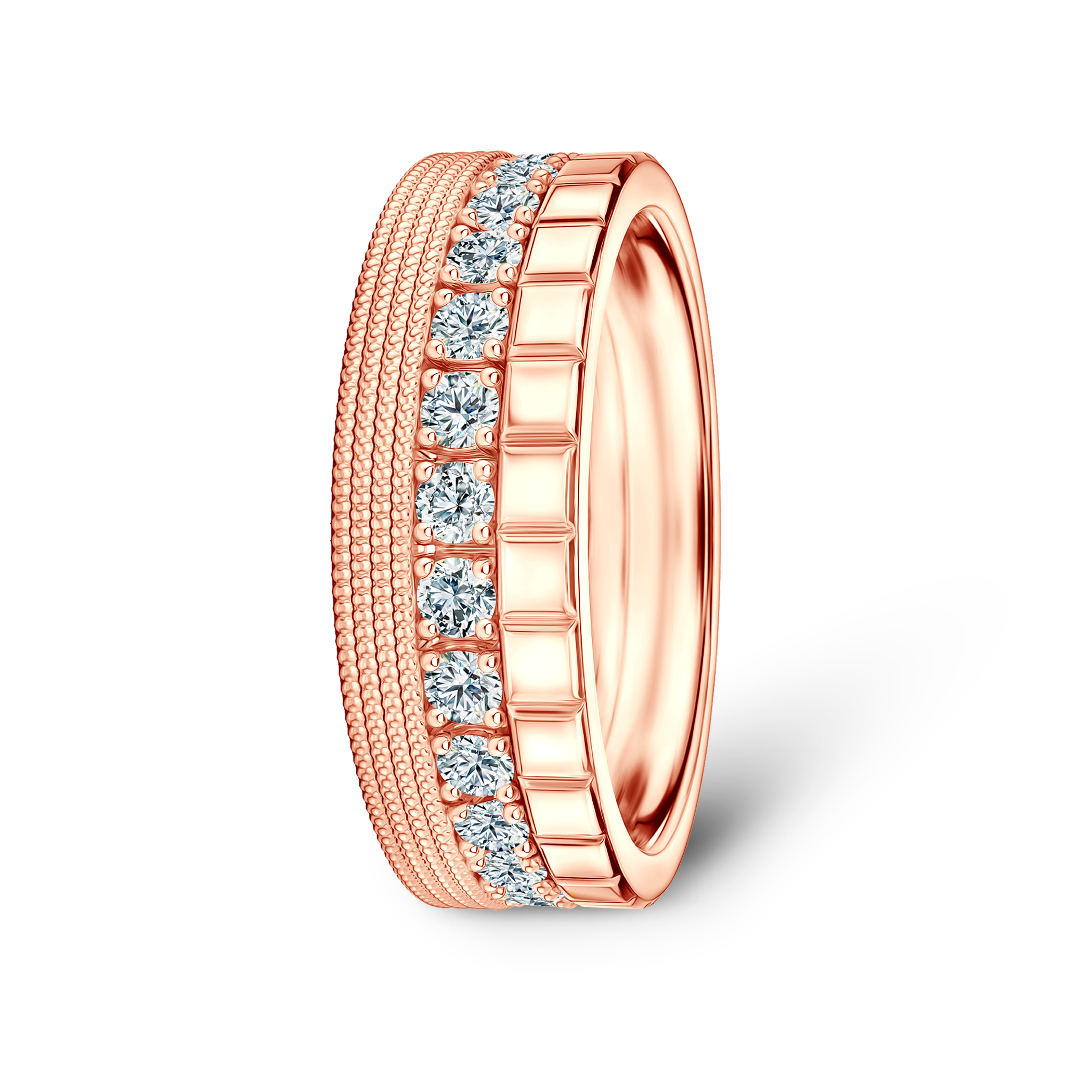 Pierścionki Symphony zestaw: złoty, diamenty laboratoryjne