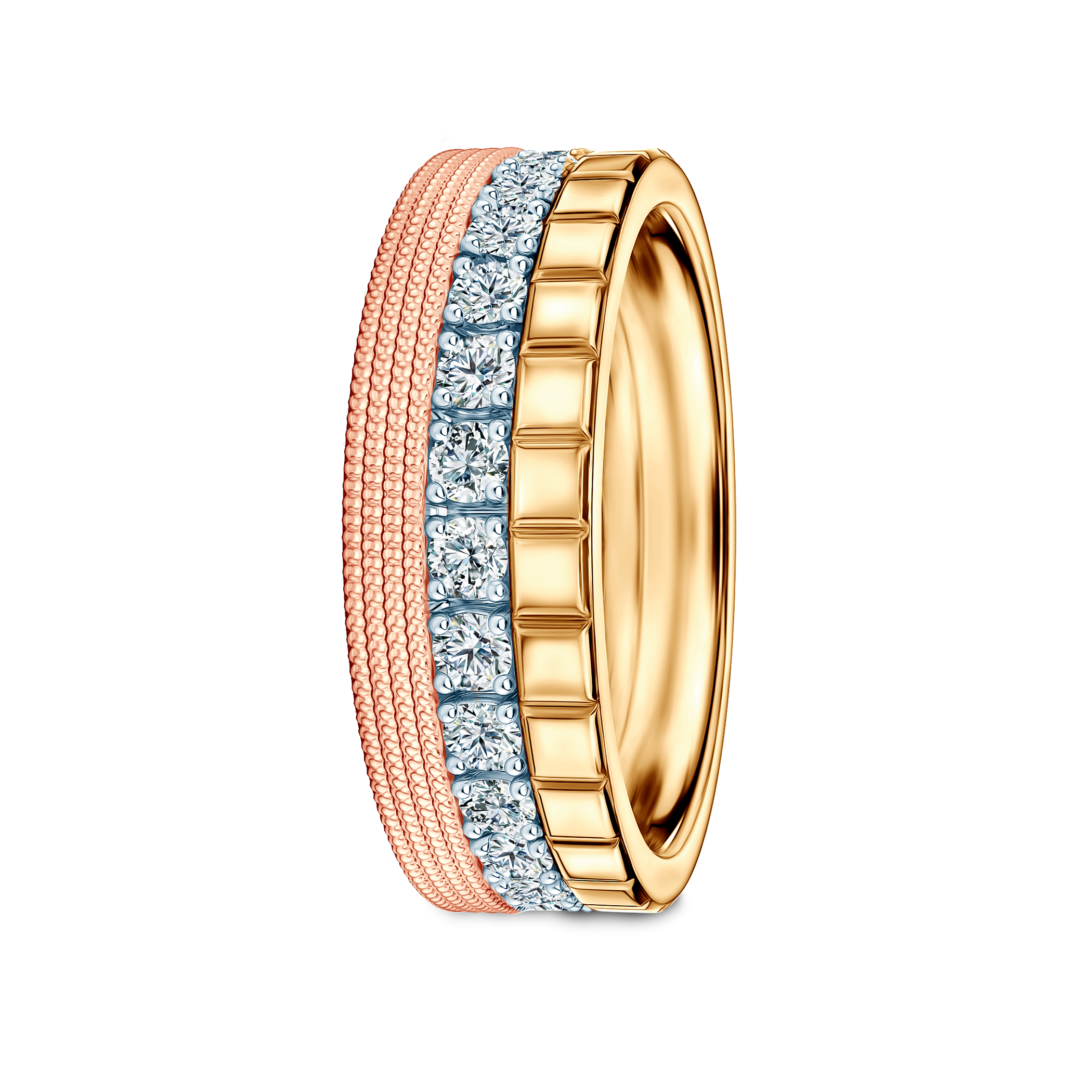 Pierścionki Symphony zestaw: złoty, diamenty