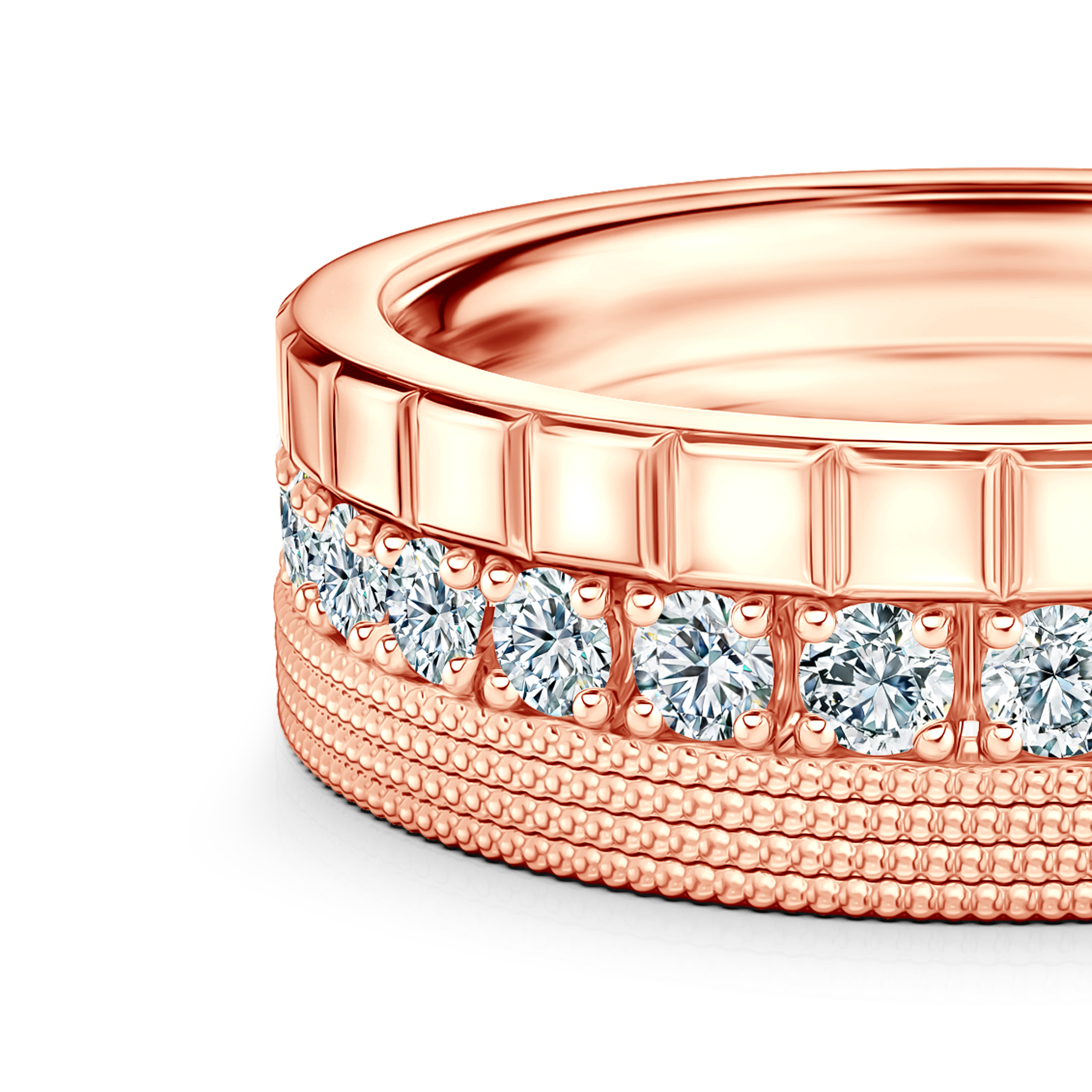 Pierścionki Symphony zestaw: złoty, diamenty