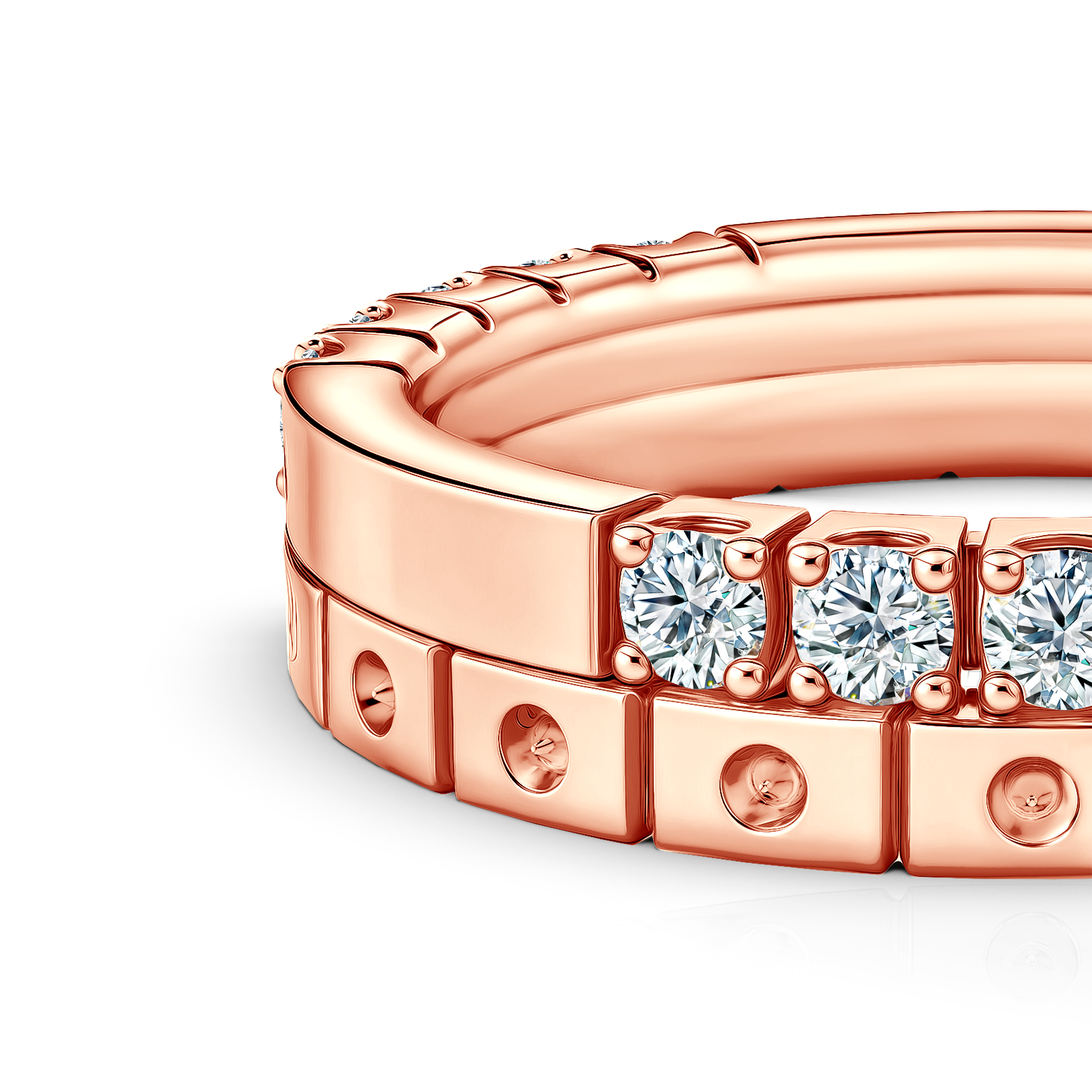 Pierścionki Symphony zestaw: złoty, diamenty laboratoryjne