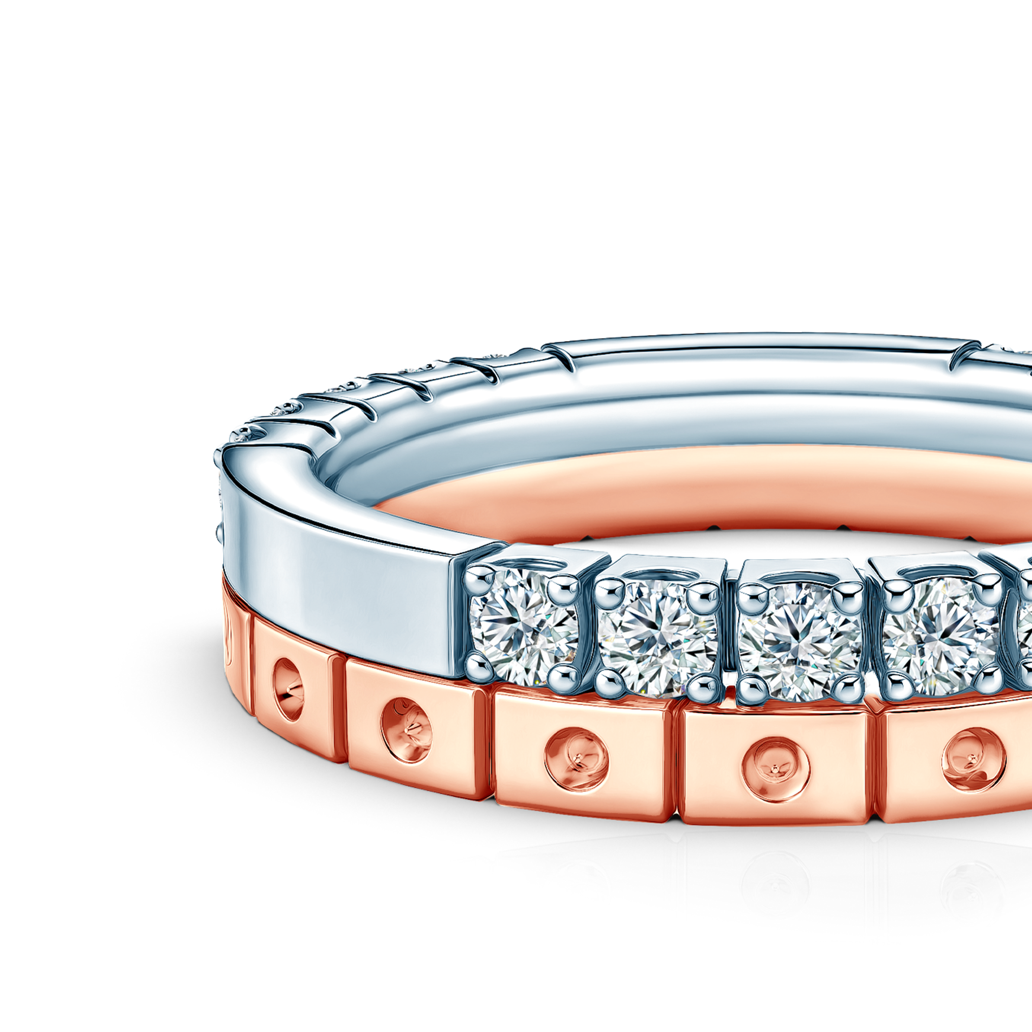 Pierścionki Symphony zestaw: złoty, diamenty