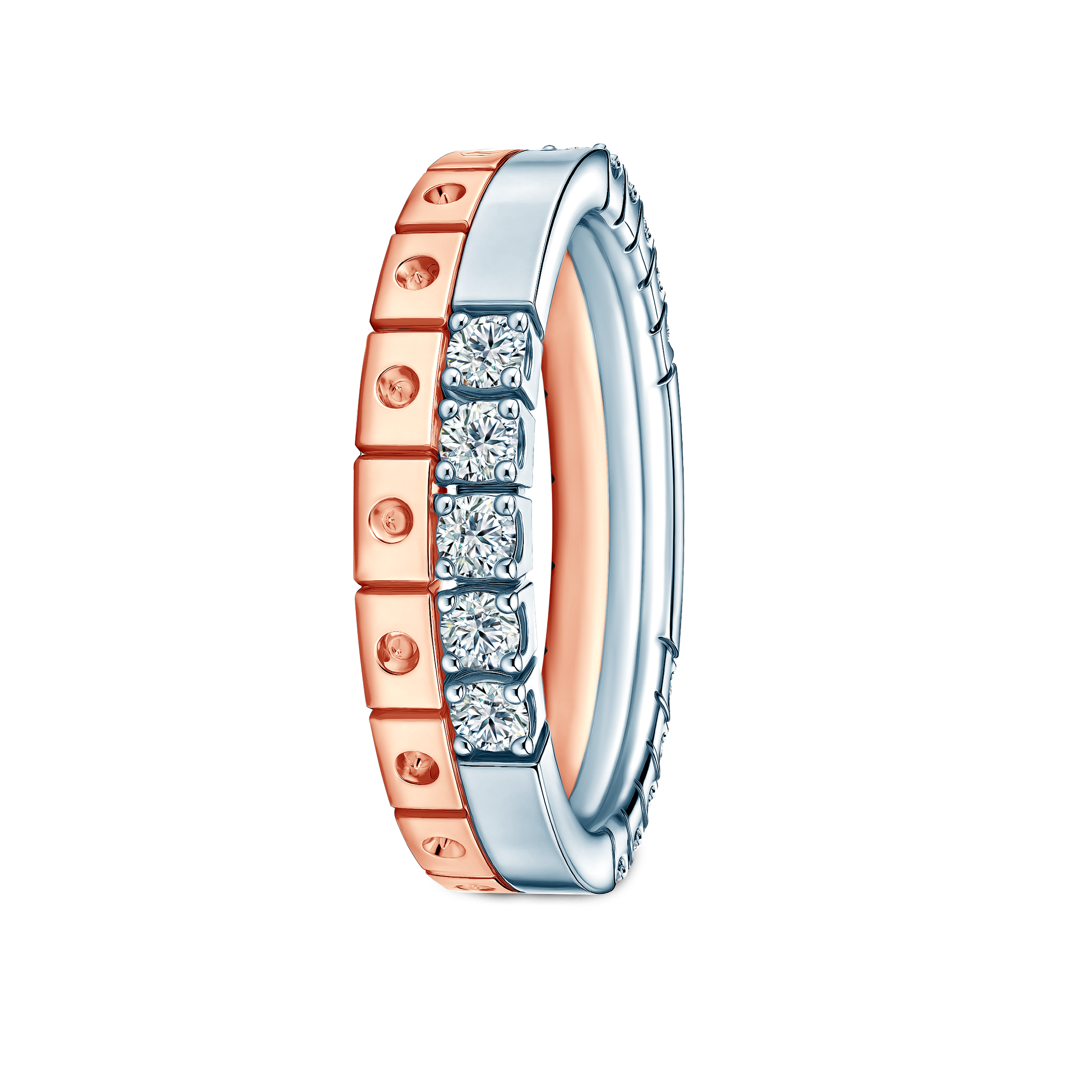 Pierścionki Symphony zestaw: złoty, diamenty