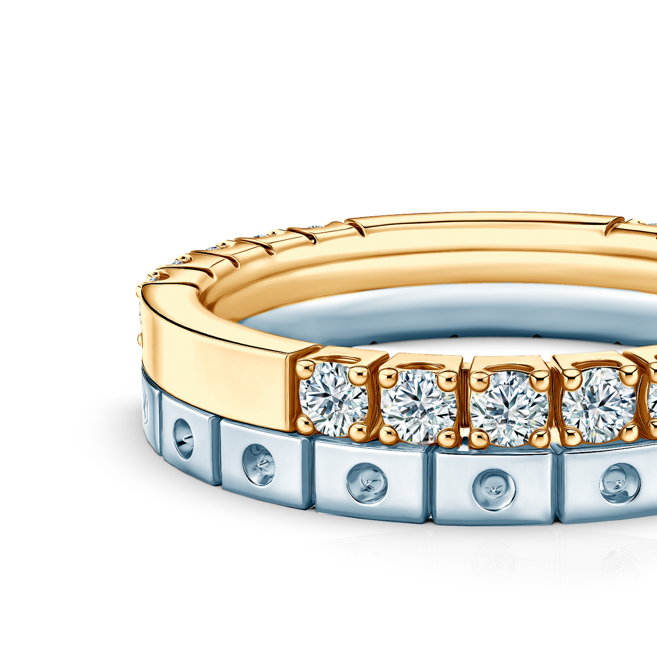 Pierścionki Symphony zestaw: złoty, diamenty laboratoryjne