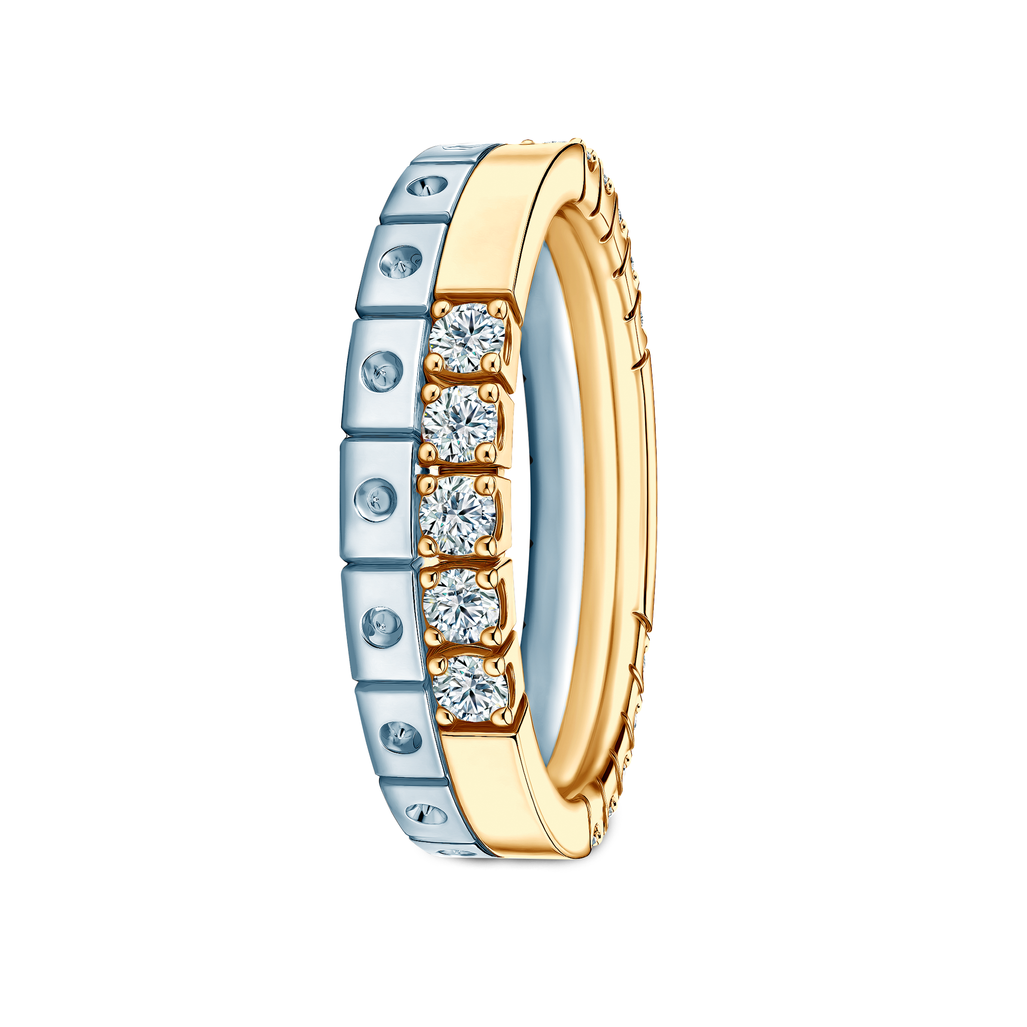 Pierścionki Symphony zestaw: złoty, diamenty laboratoryjne