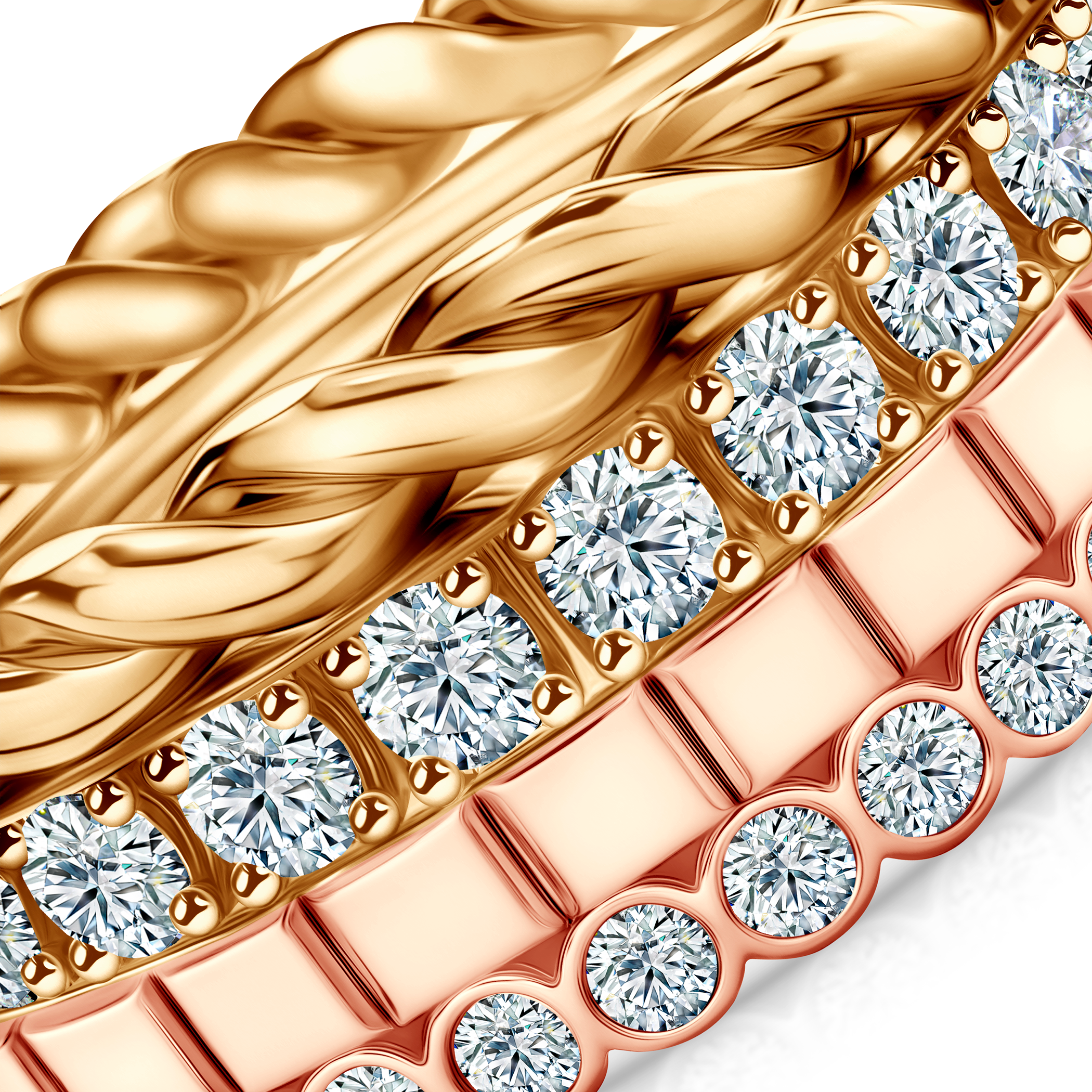 Ring-Set Symphony: Gold, Labordiamanten - 3