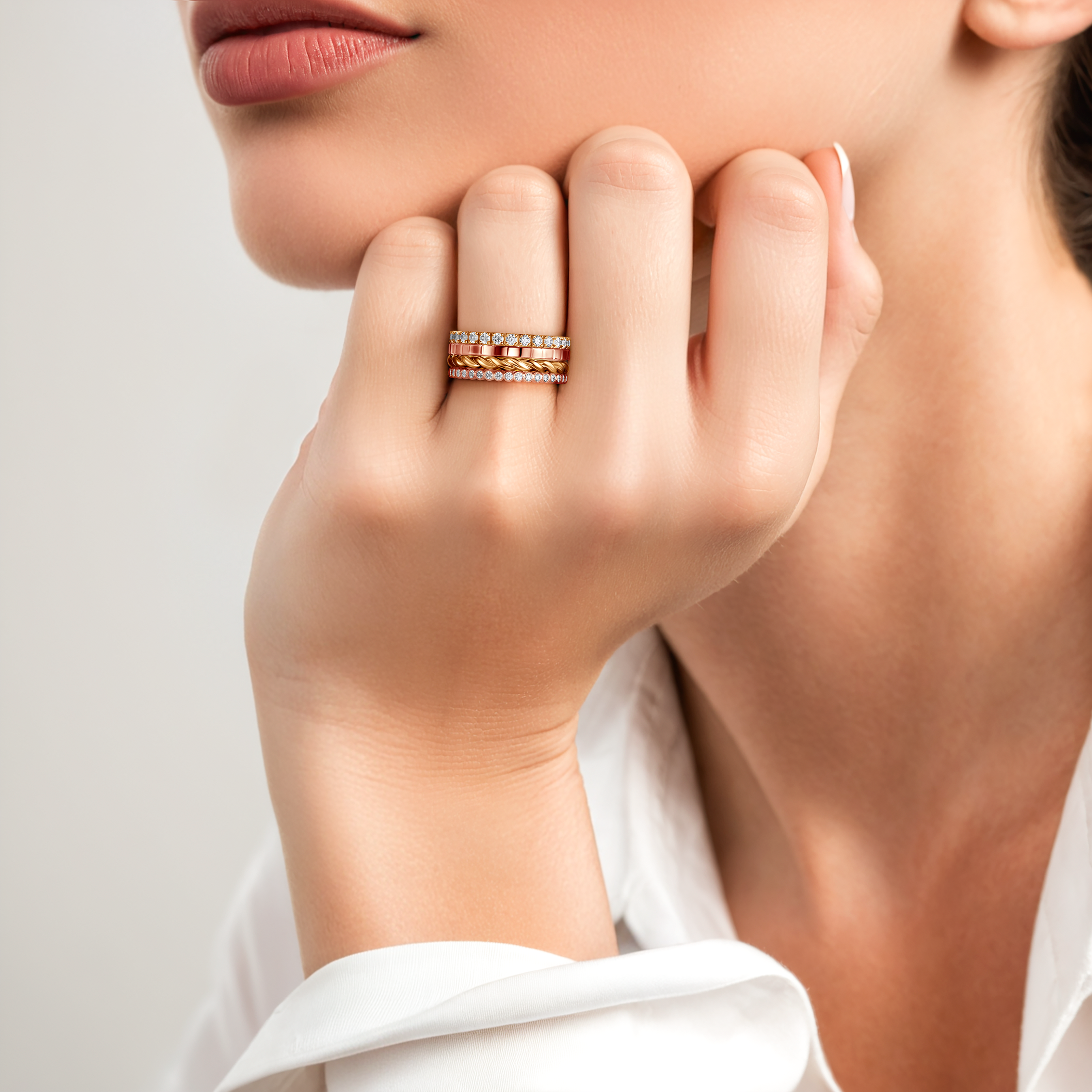 Ring-Set Symphony: Gold, Labordiamanten - 4