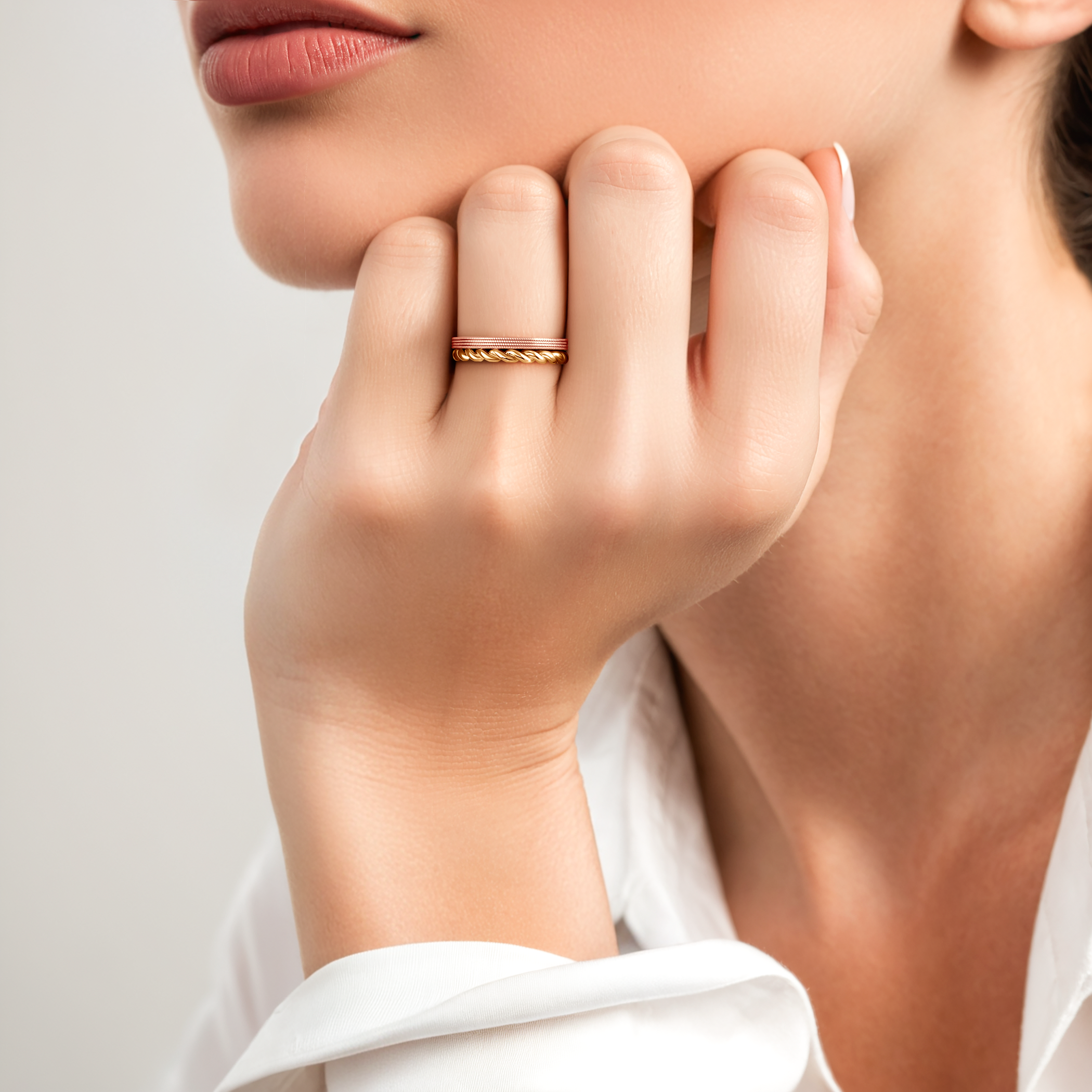 Pierścionki Symphony zestaw: złoty