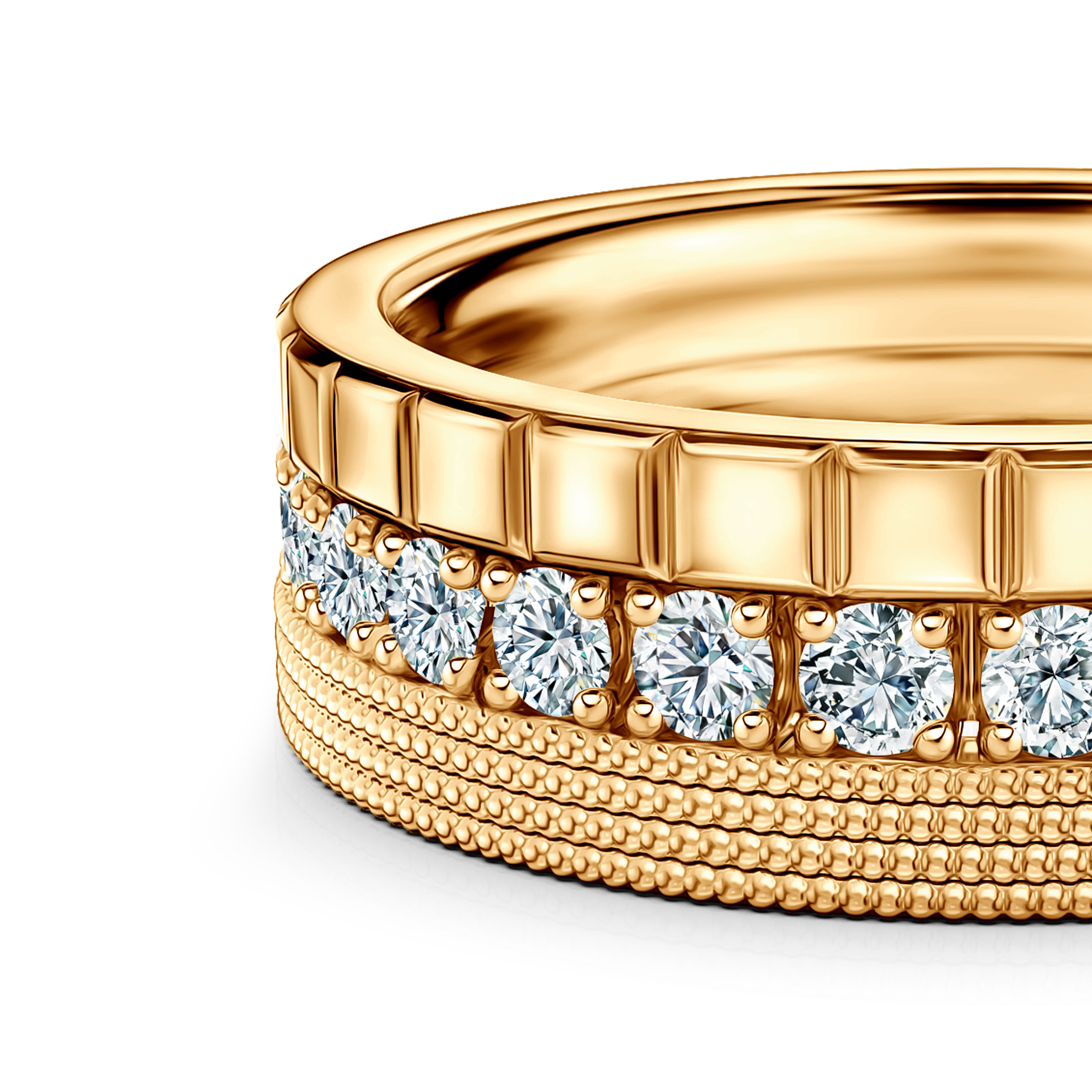 Pierścionki Symphony zestaw: złoty, diamenty laboratoryjne