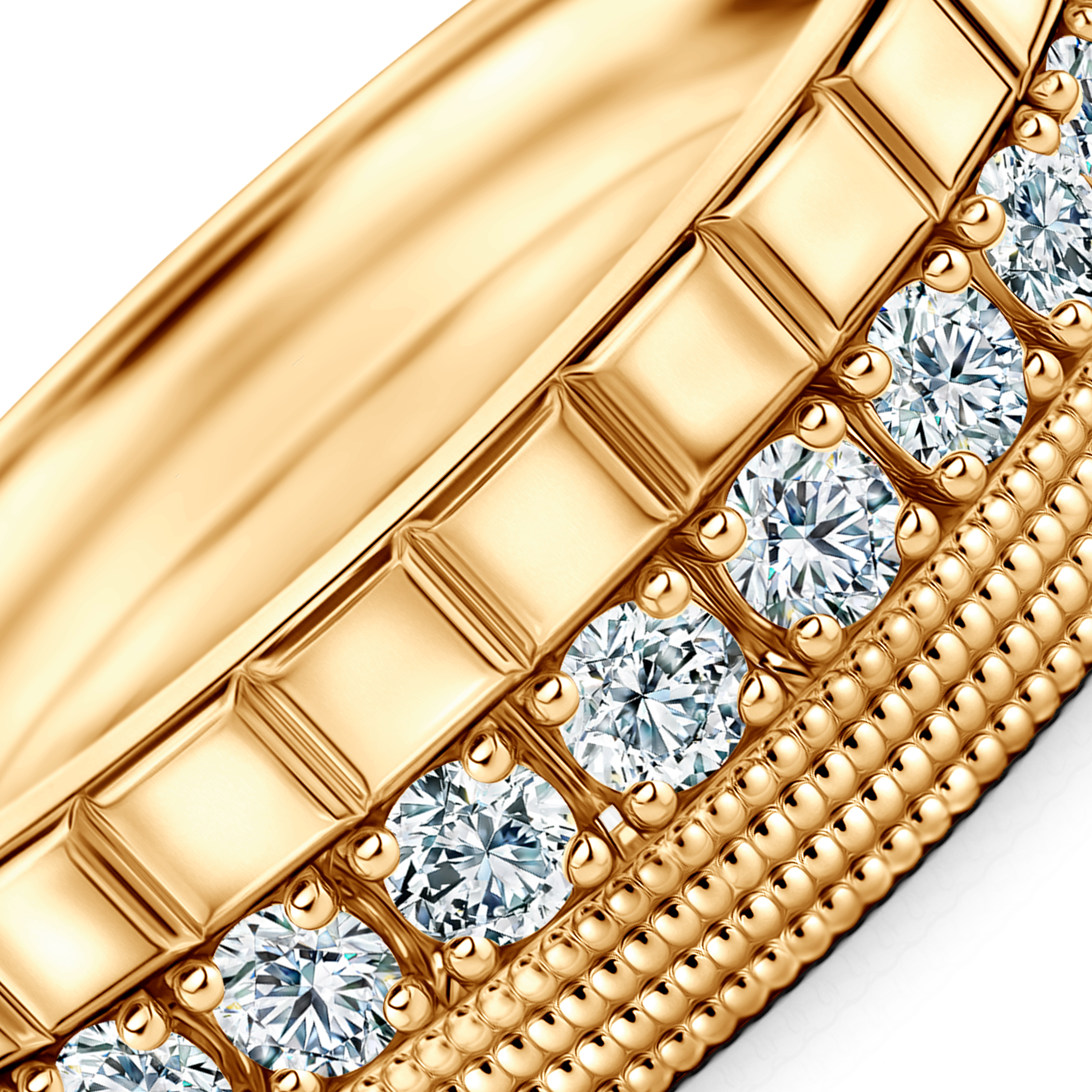 Pierścionki Symphony zestaw: złoty, diamenty