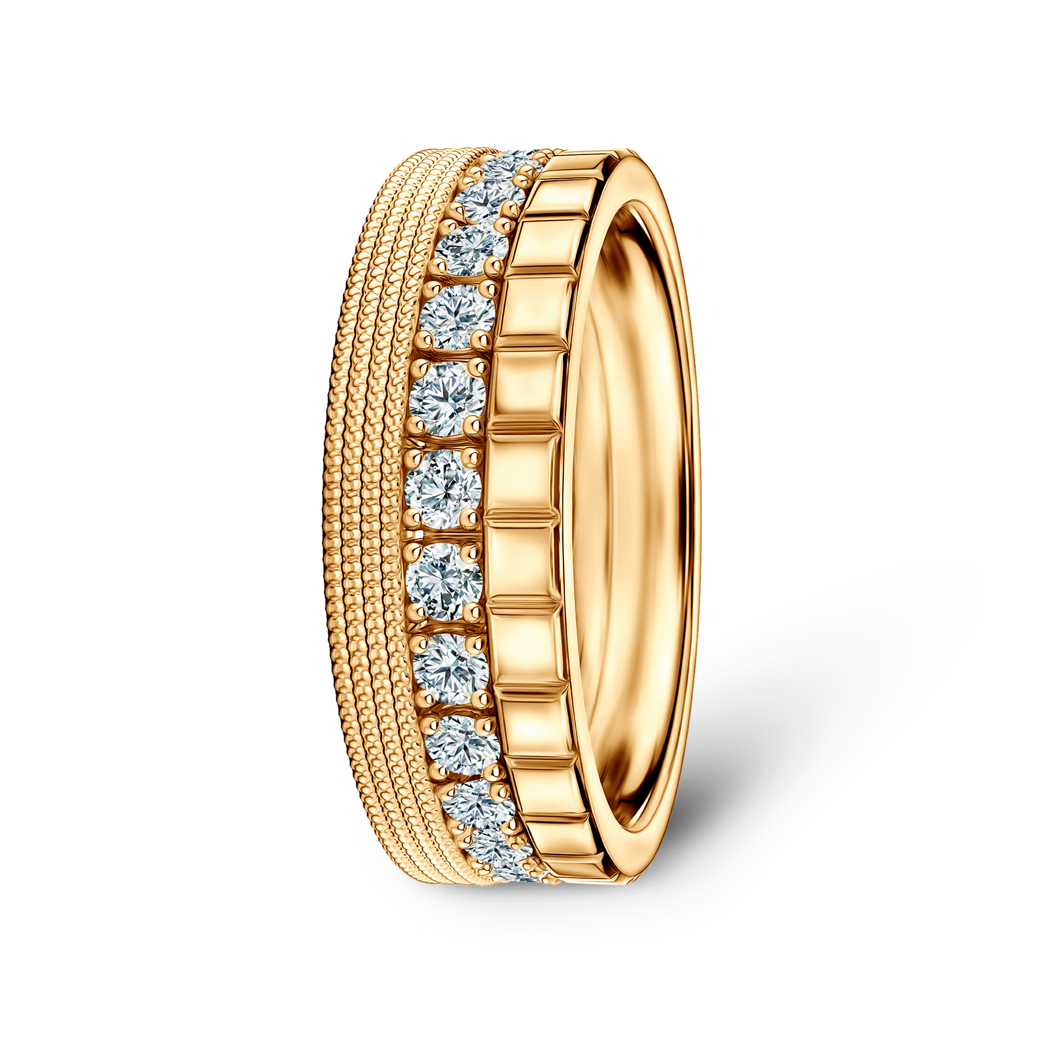 Pierścionki Symphony zestaw: złoty, diamenty