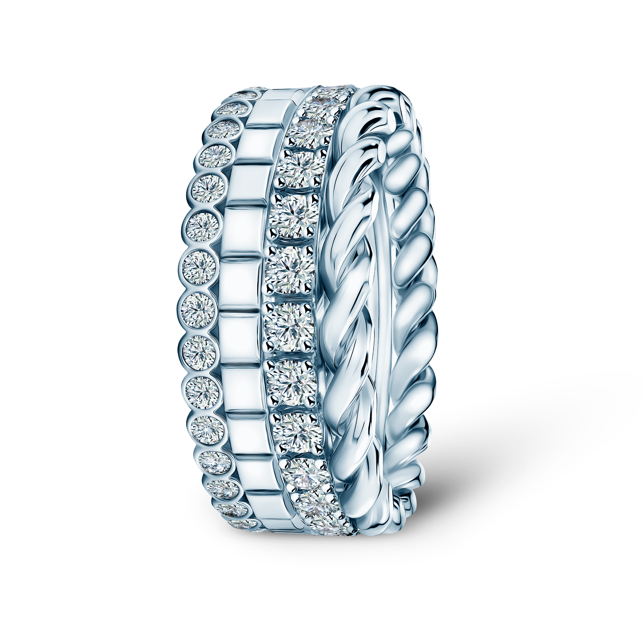 Pierścionki Symphony zestaw: złoty, diamenty