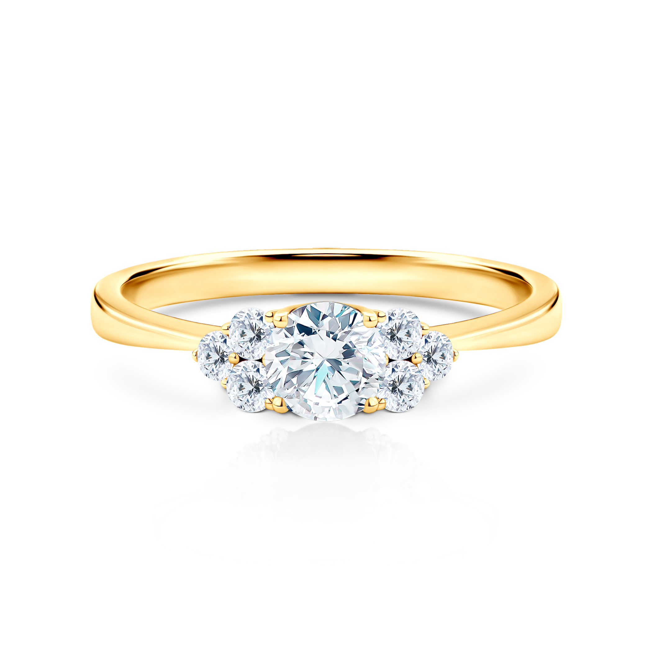 Zásnubní prsten Fairytale: žluté zlato, diamanty