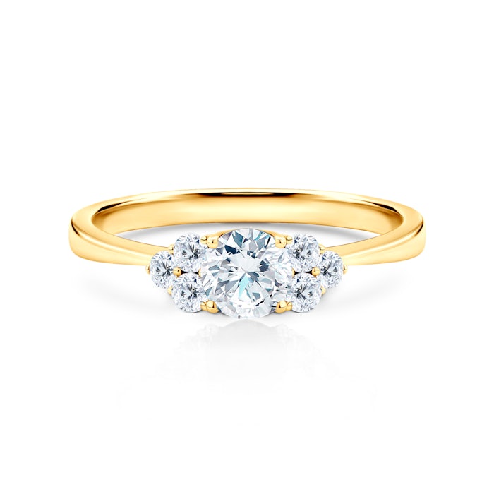 Fairytale Collection | Side-Stone Engagement Ring: gold, diamonds