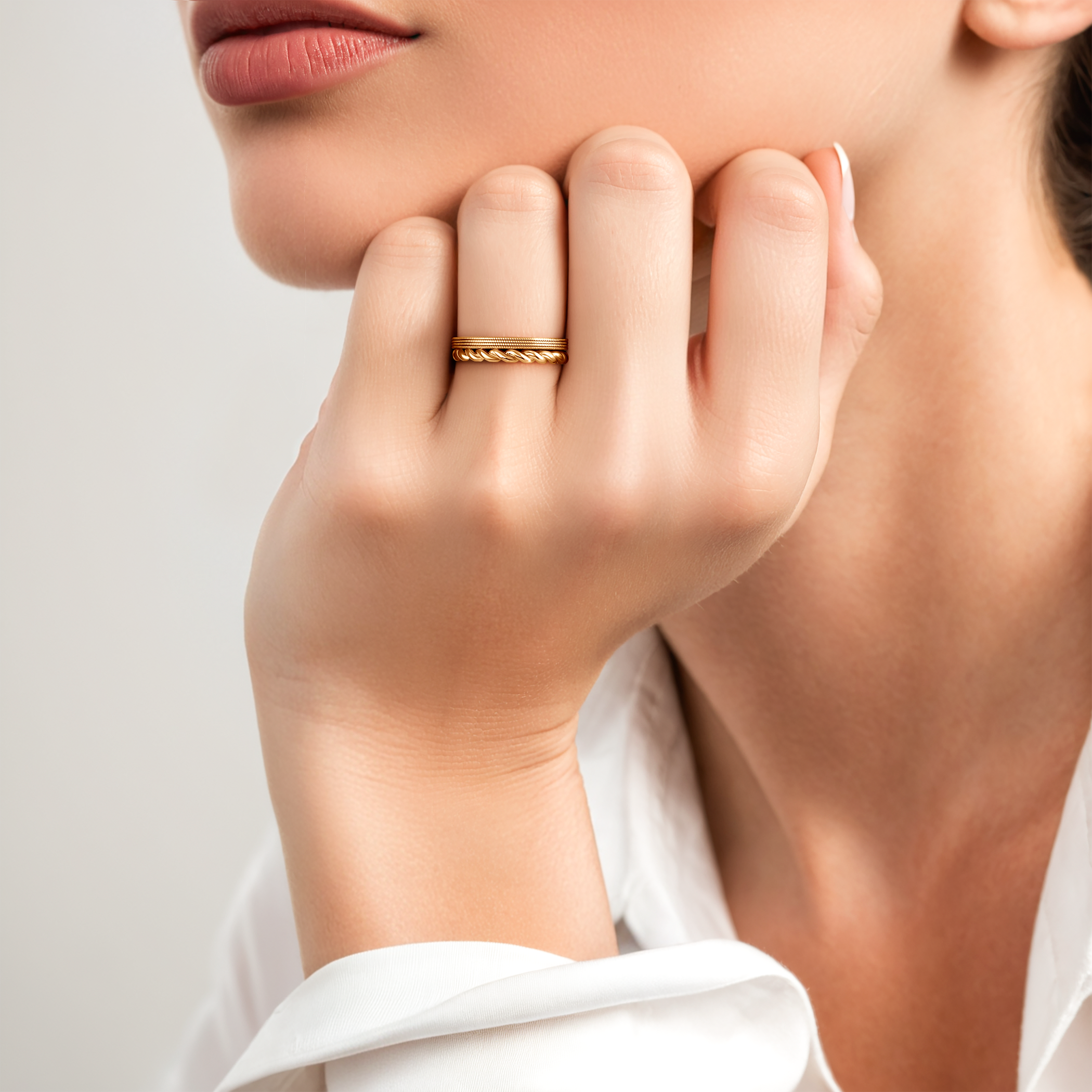 Pierścionki Symphony zestaw: złoty