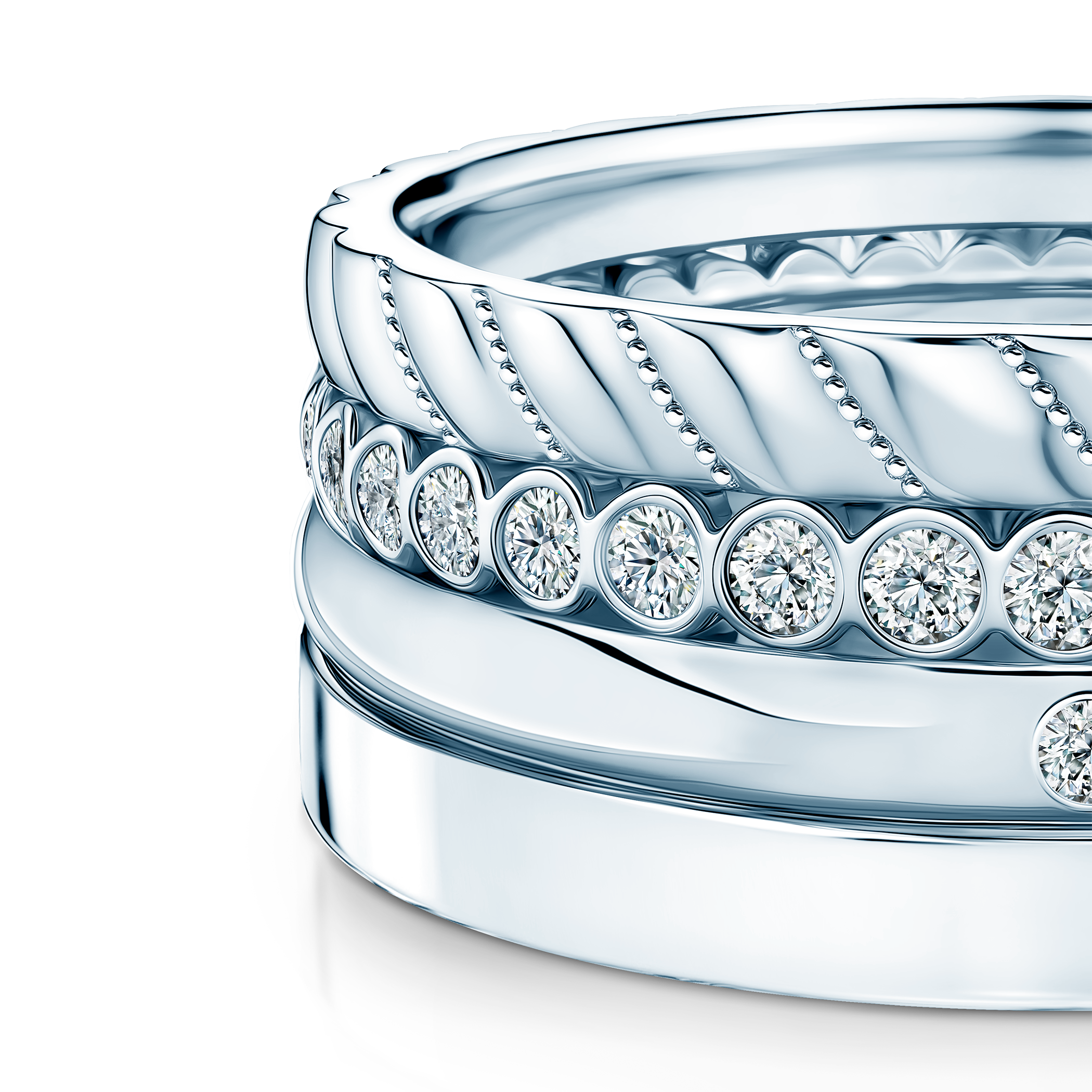 Pierścionki Symphony zestaw: złoty, diamenty