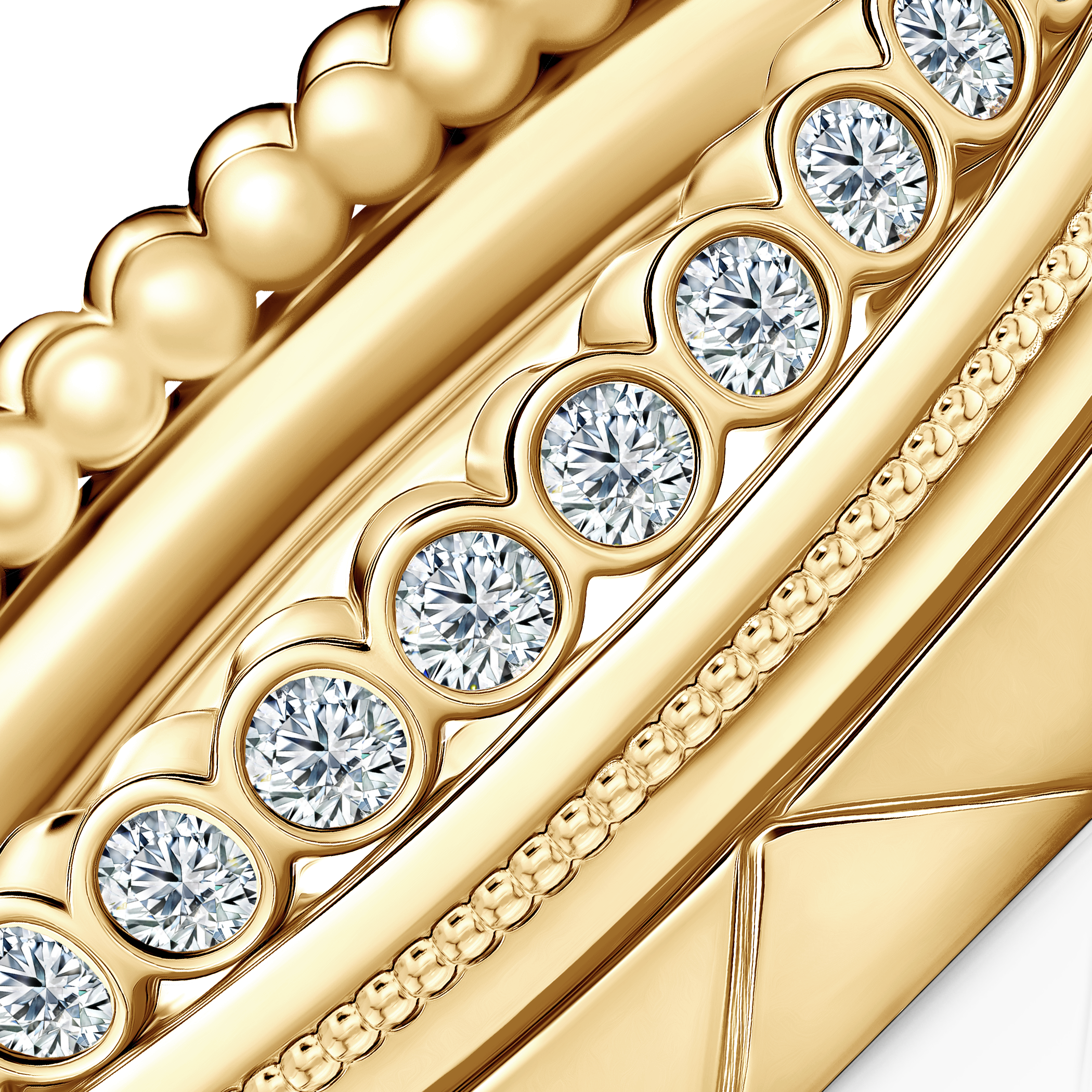 Ring-Set Symphony: Gold, Diamanten - 3