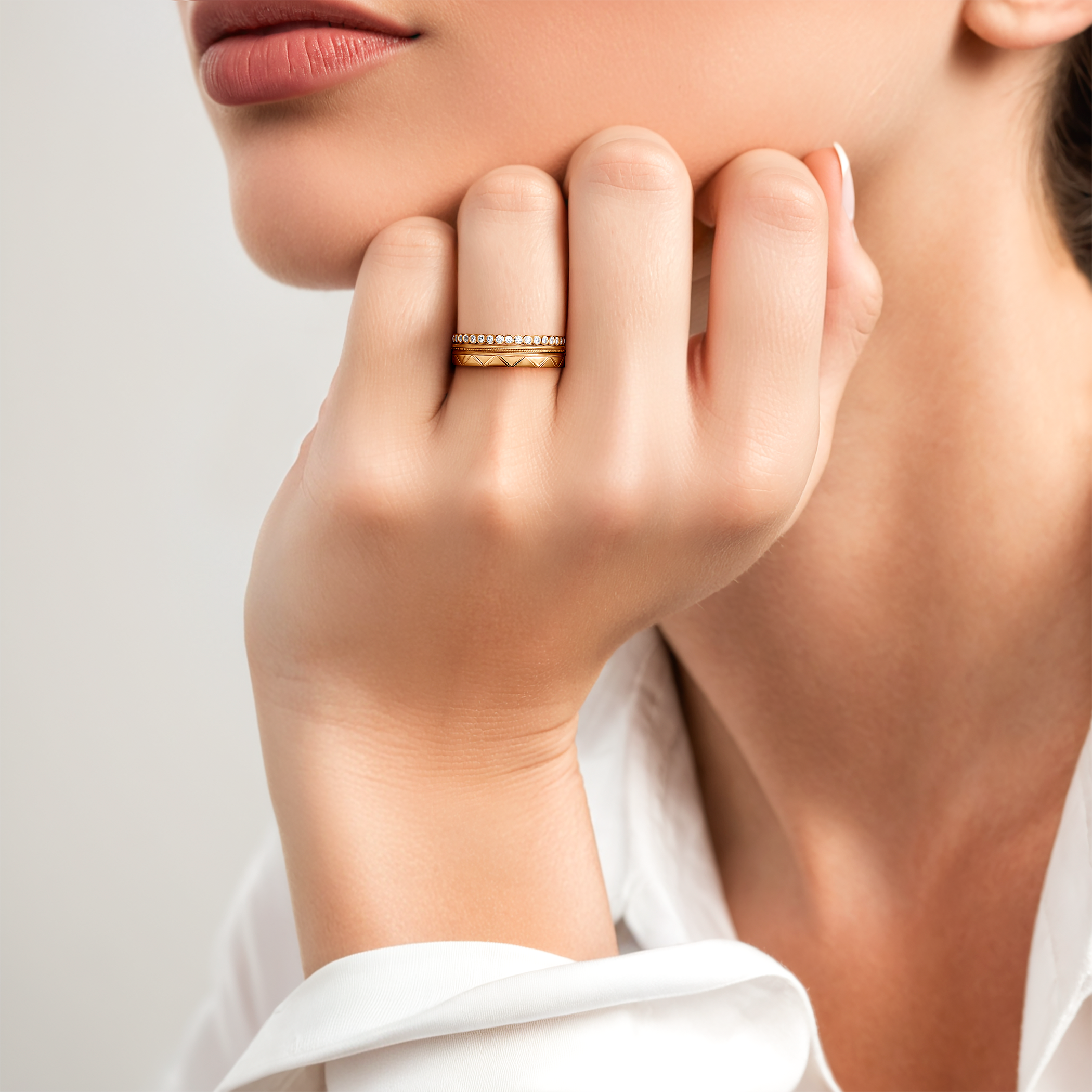 Ring-Set Symphony: Gold, Diamanten - 4