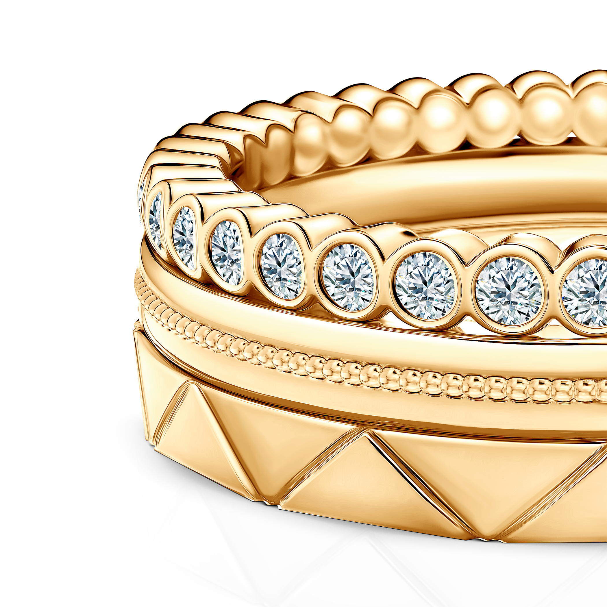 Ring-Set Symphony: Gold, Diamanten - 6