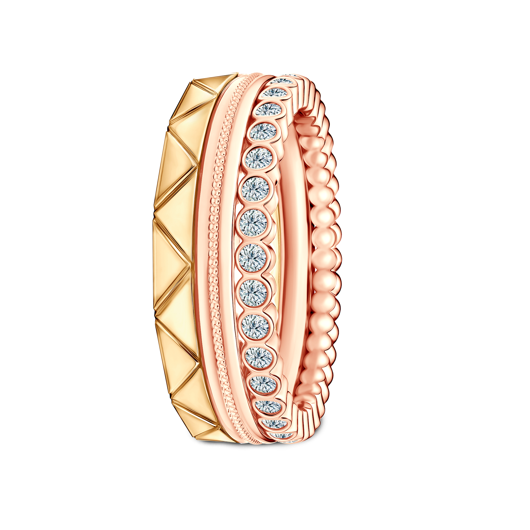 Pierścionki Symphony zestaw: złoty, diamenty