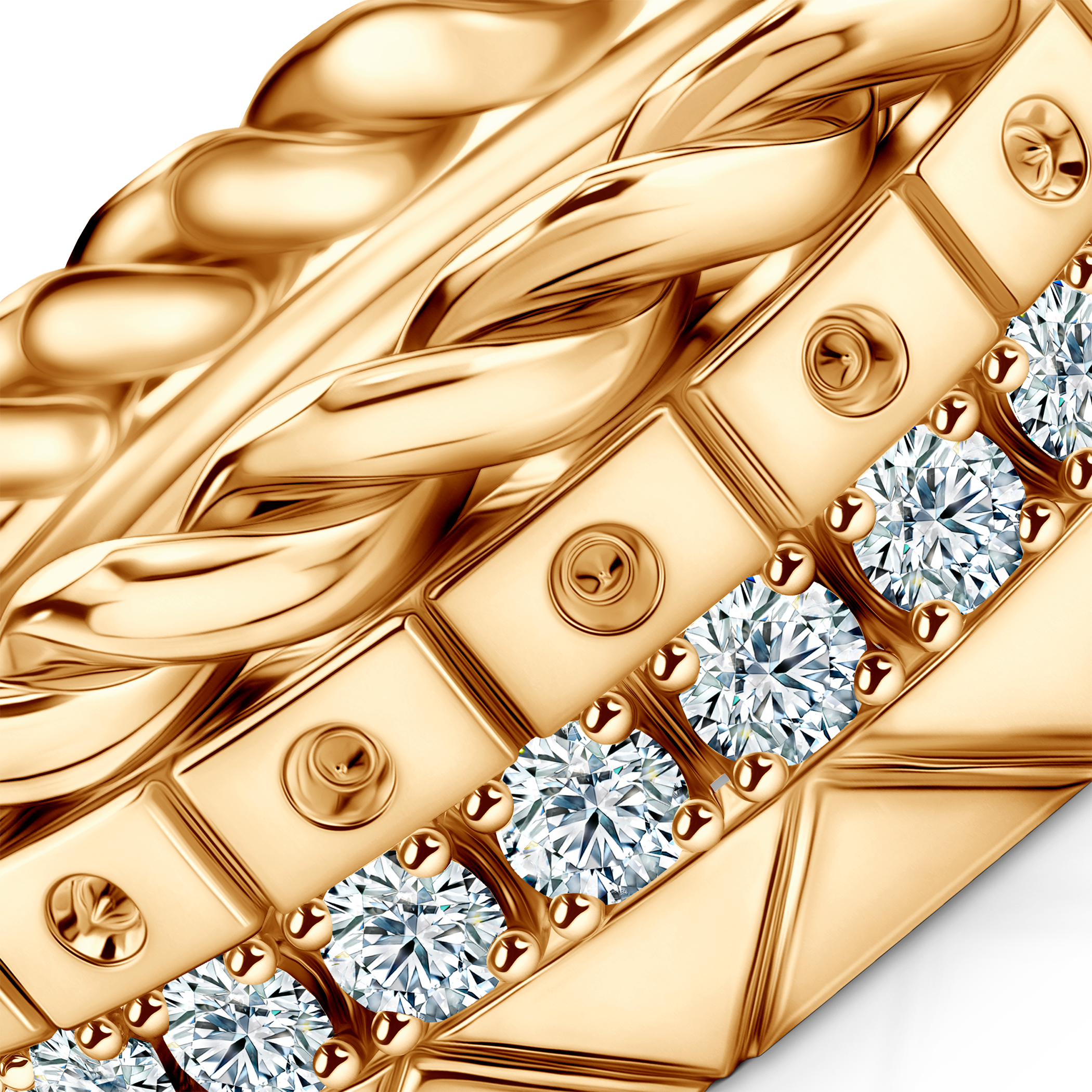 Pierścionki Symphony zestaw: złoty, diamenty