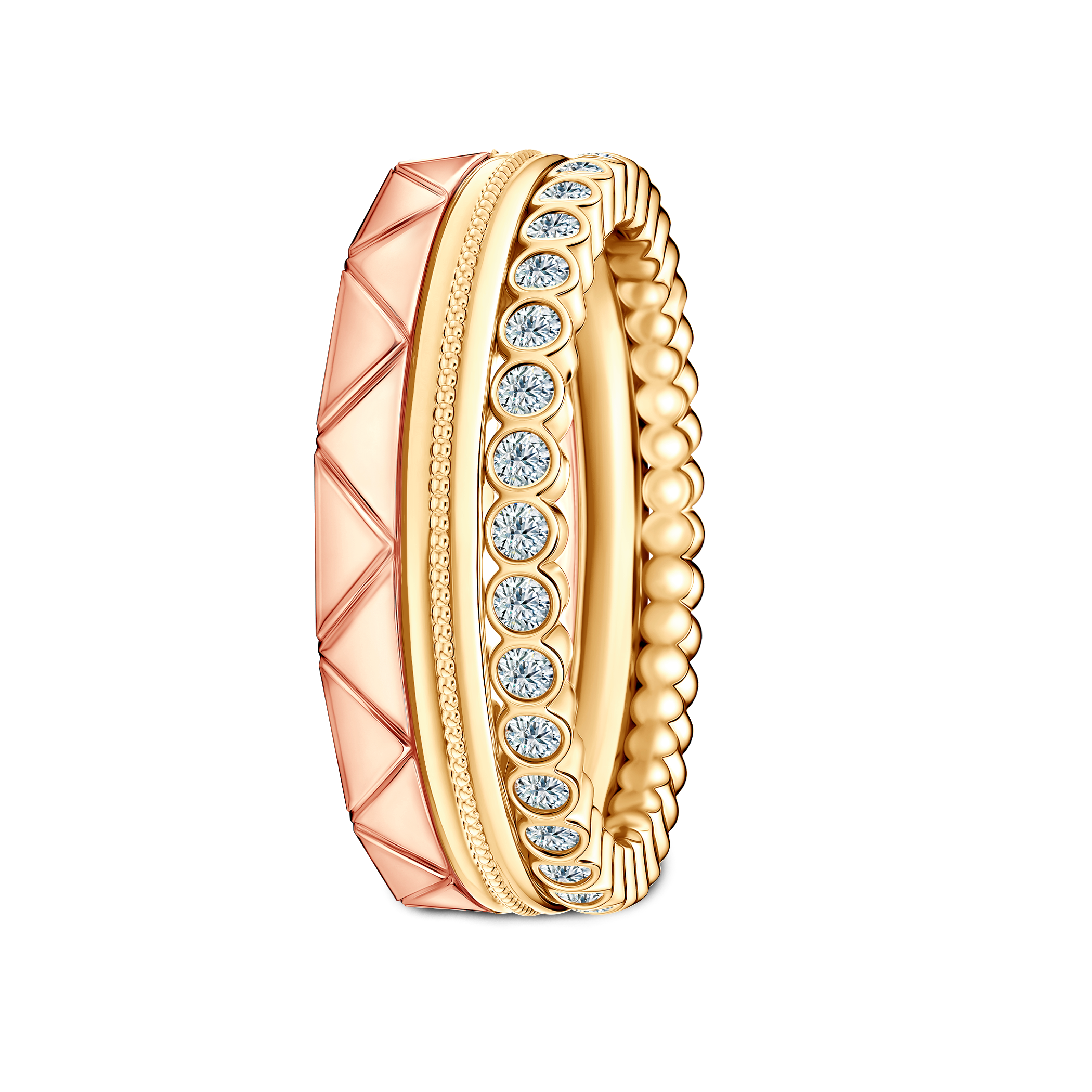 Pierścionki Symphony zestaw: złoty, diamenty