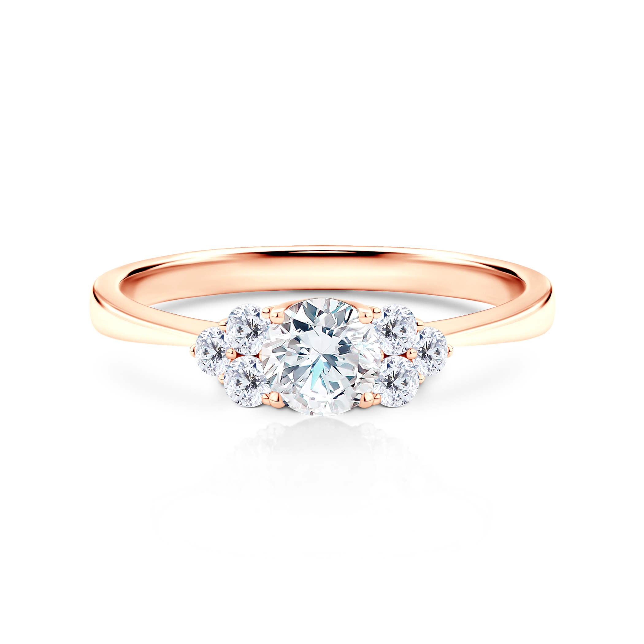 Zásnubní prsten Fairytale: růžové zlato, diamanty