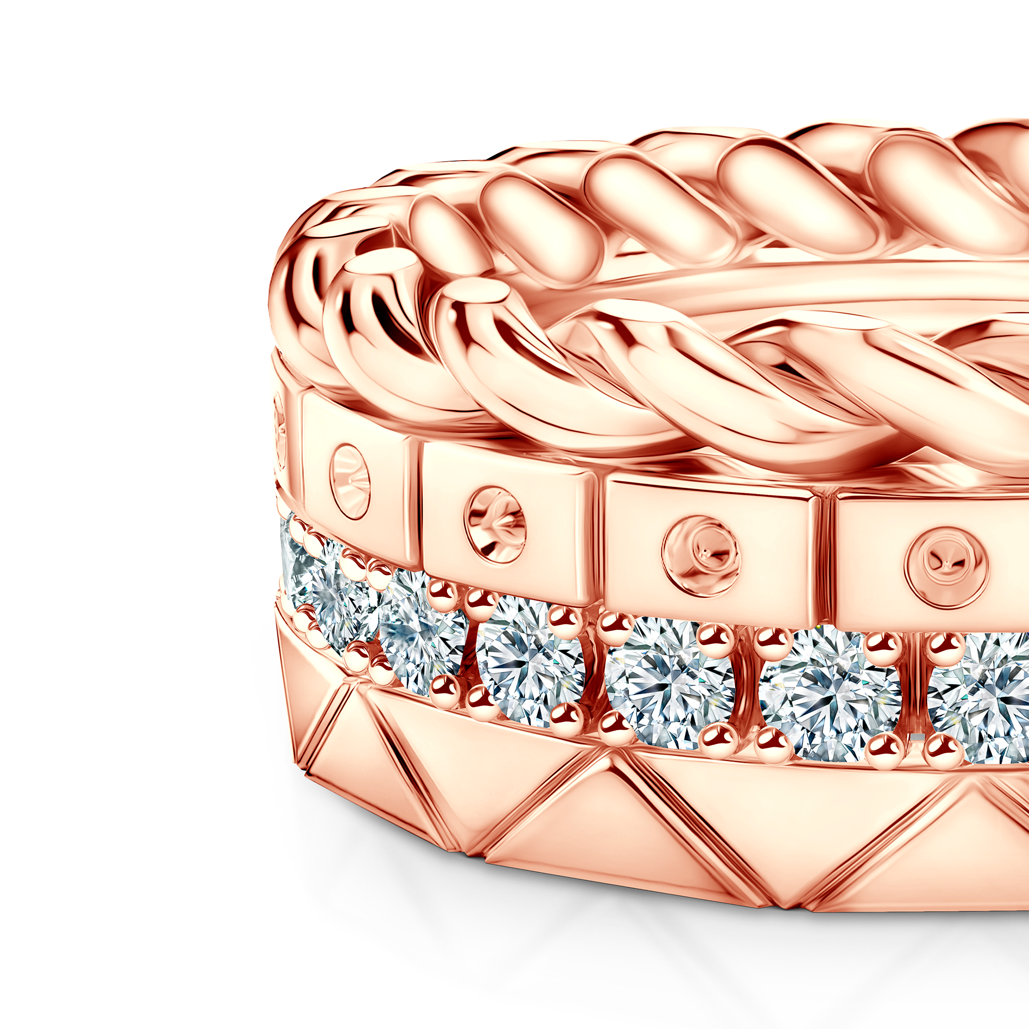 Pierścionki Symphony zestaw: złoty, diamenty