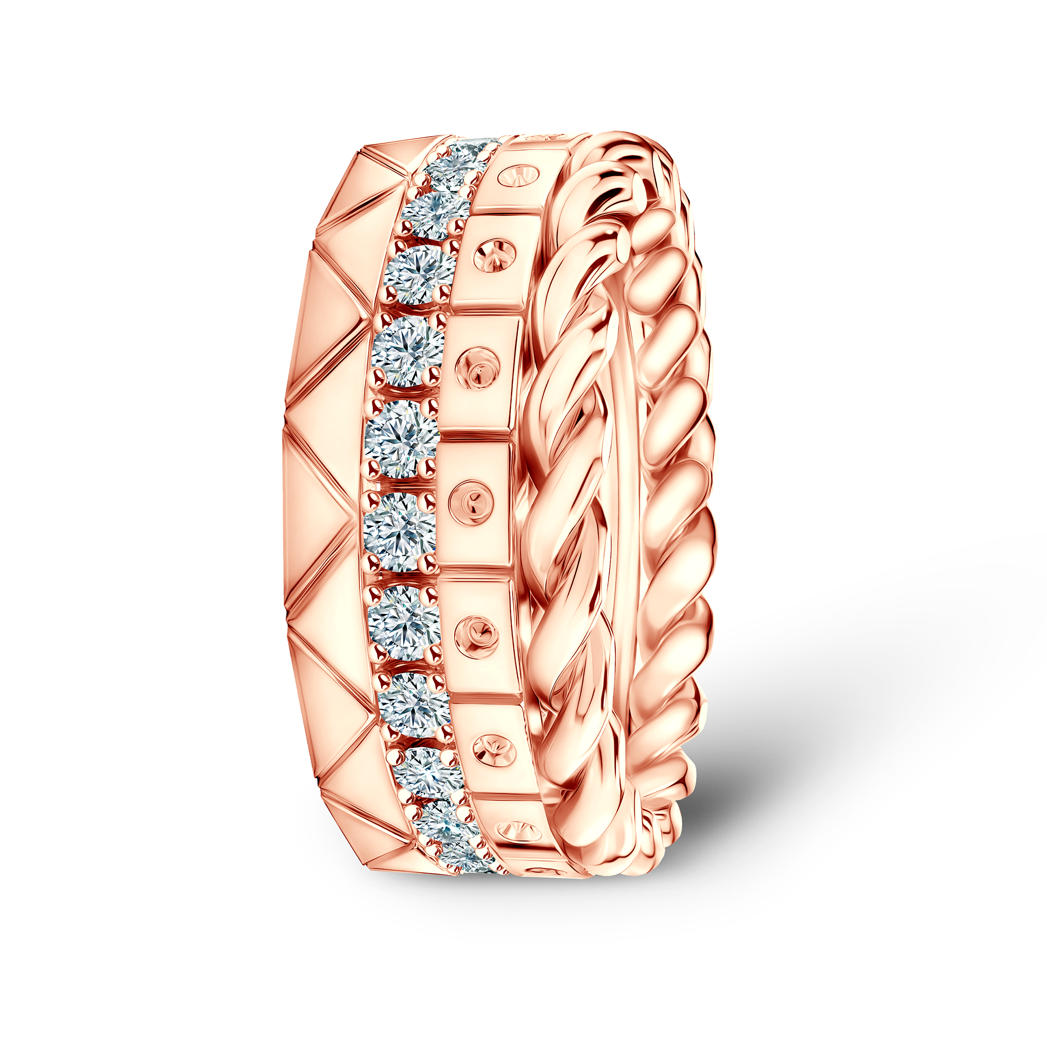 Pierścionki Symphony zestaw: złoty, diamenty