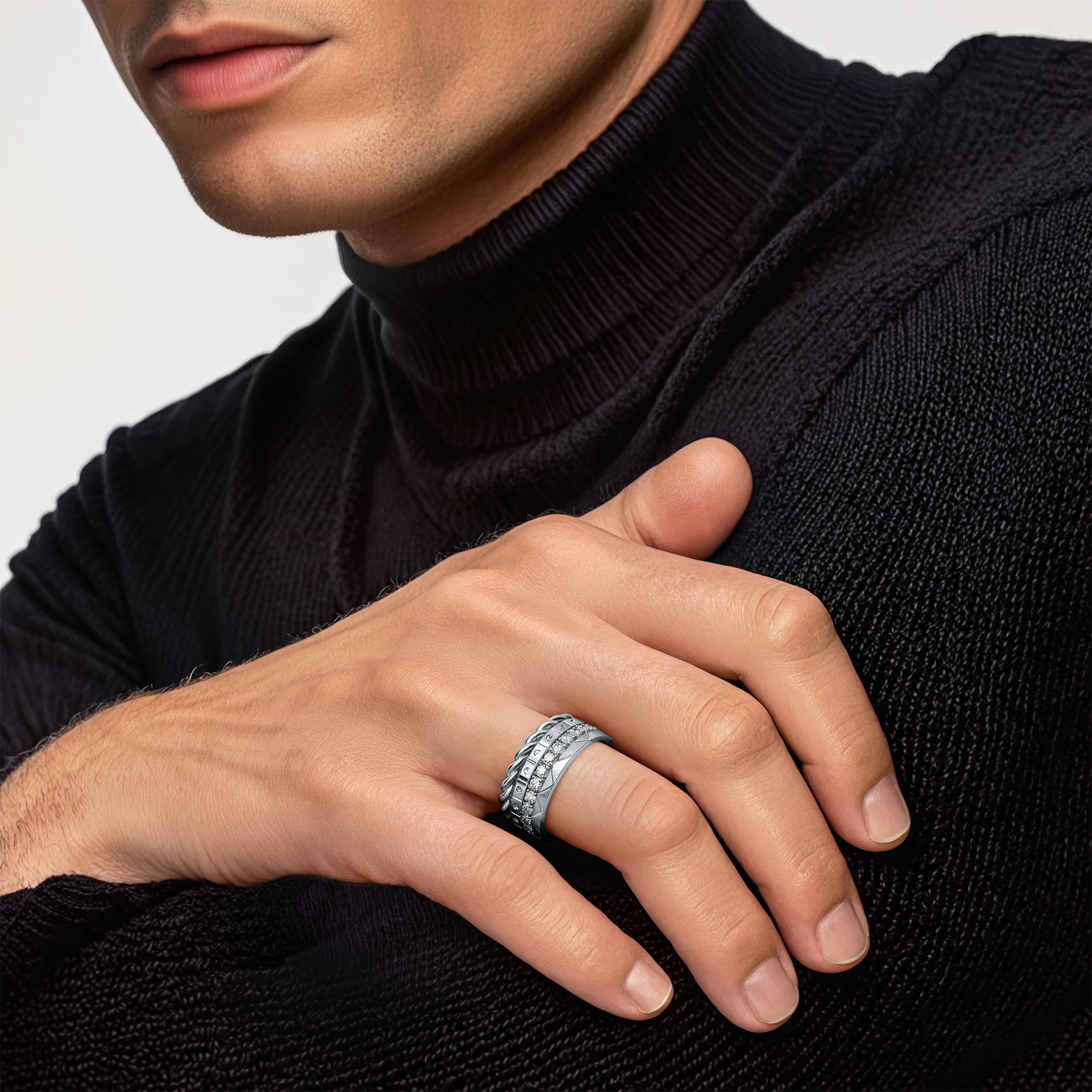 Pierścionki Symphony zestaw: złoty, diamenty