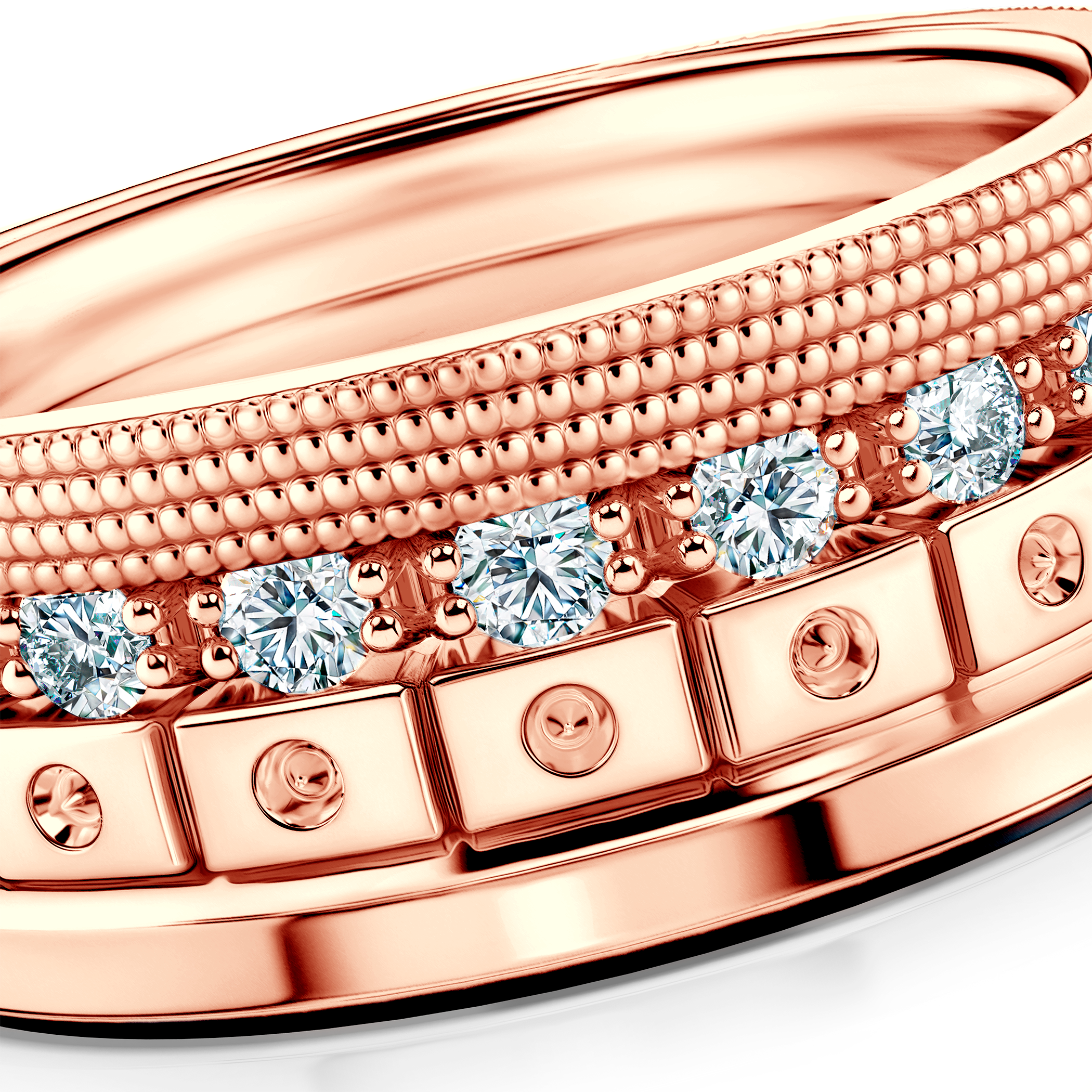 Pierścionki Symphony zestaw: złoty, diamenty laboratoryjne