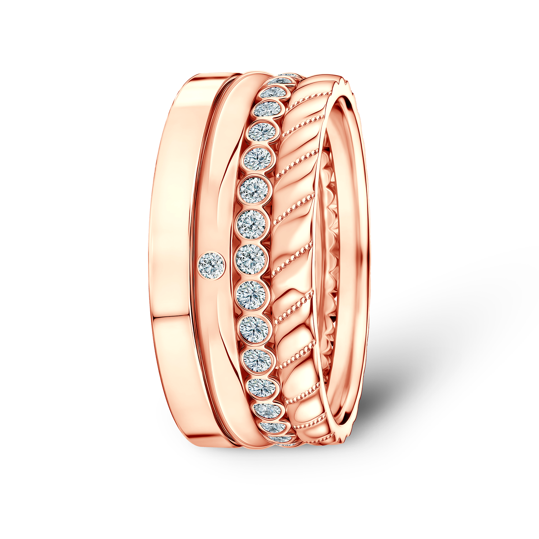 Pierścionki Symphony zestaw: złoty, diamenty