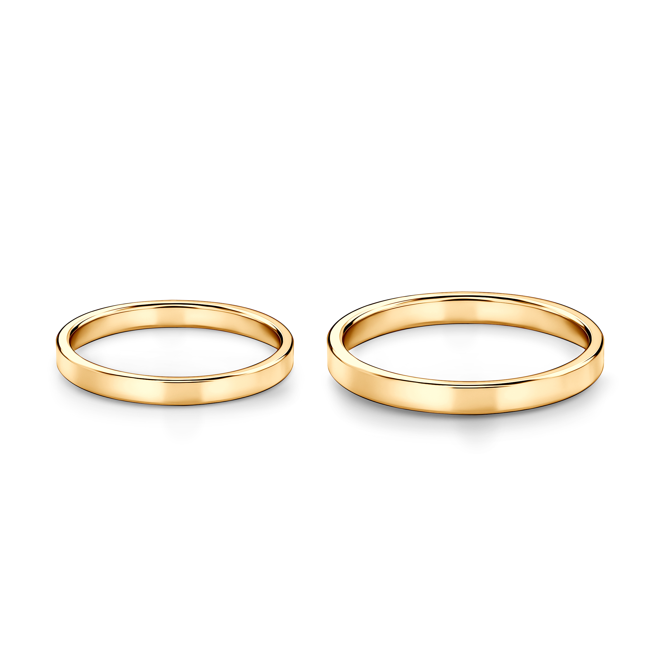 Eheringe: Gold, Flach, 2 mm