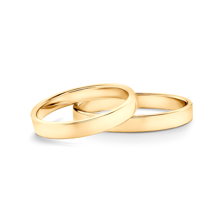 Wedding Rings: gold, Flat Shaped, 3 mm