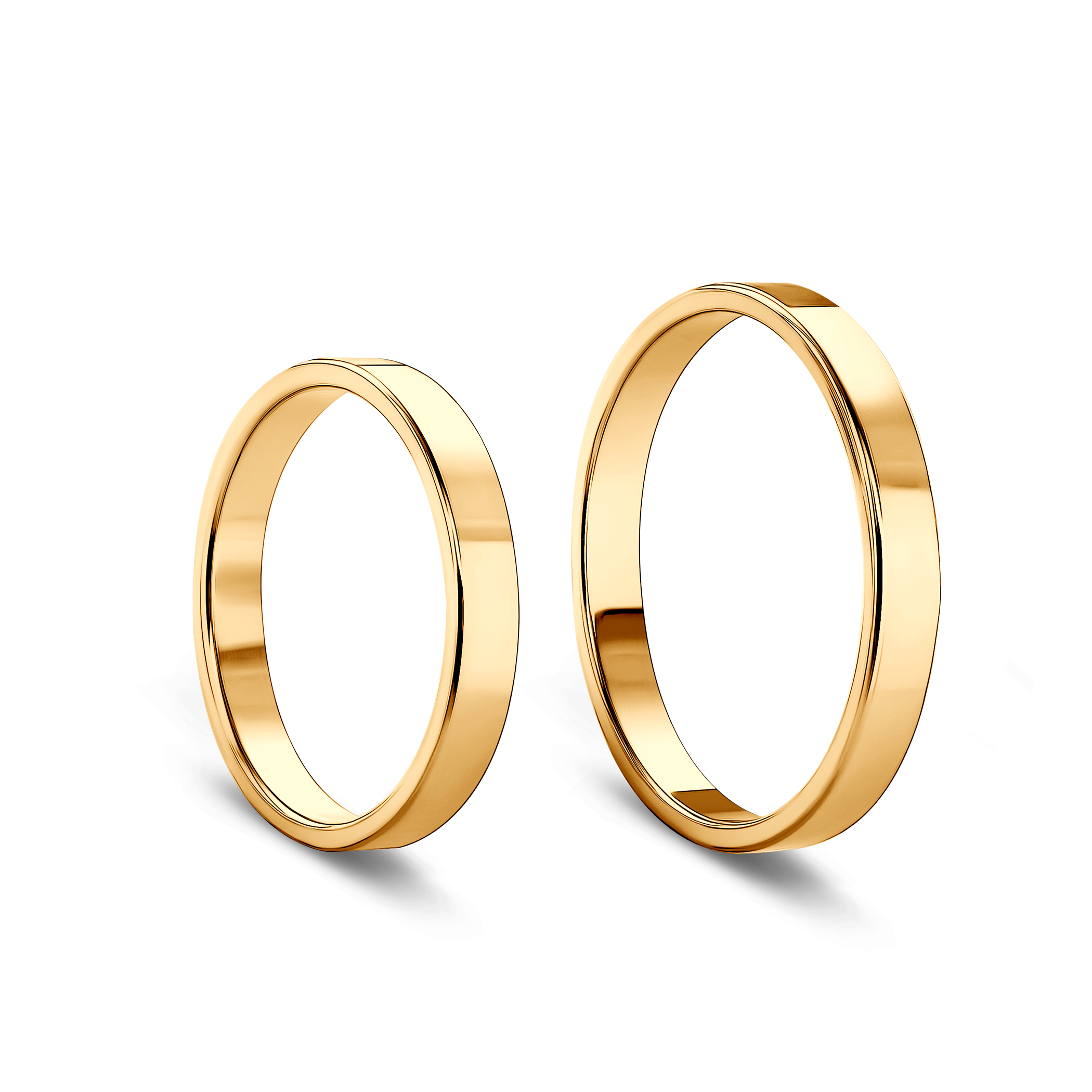 Obrączki ślubne: złote, płaskie, 3 mm