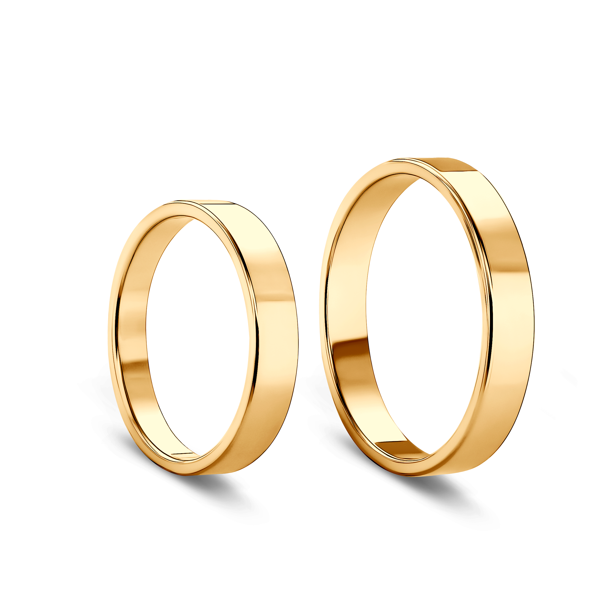 Eheringe: Gold, Flach, 4 mm