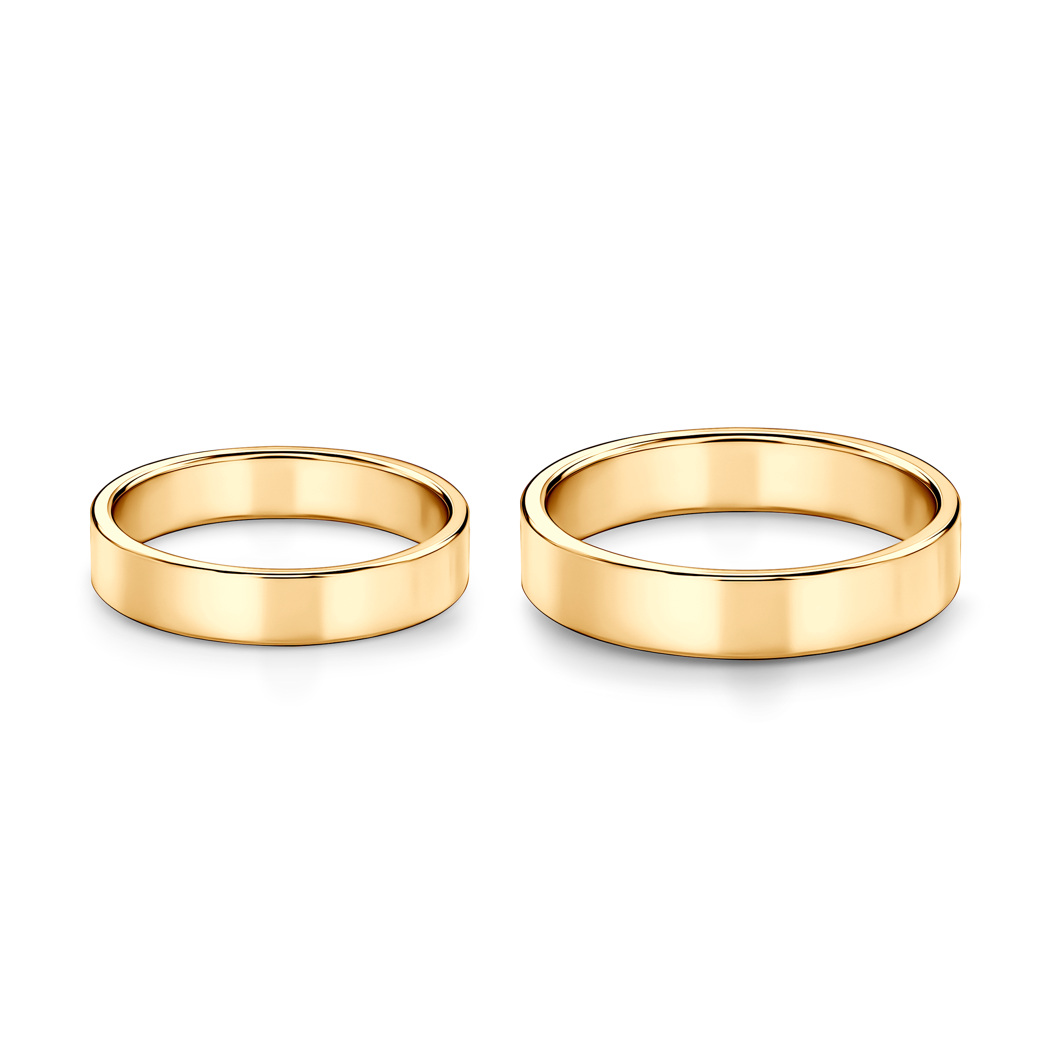 Eheringe: Gold, Flach, 4 mm