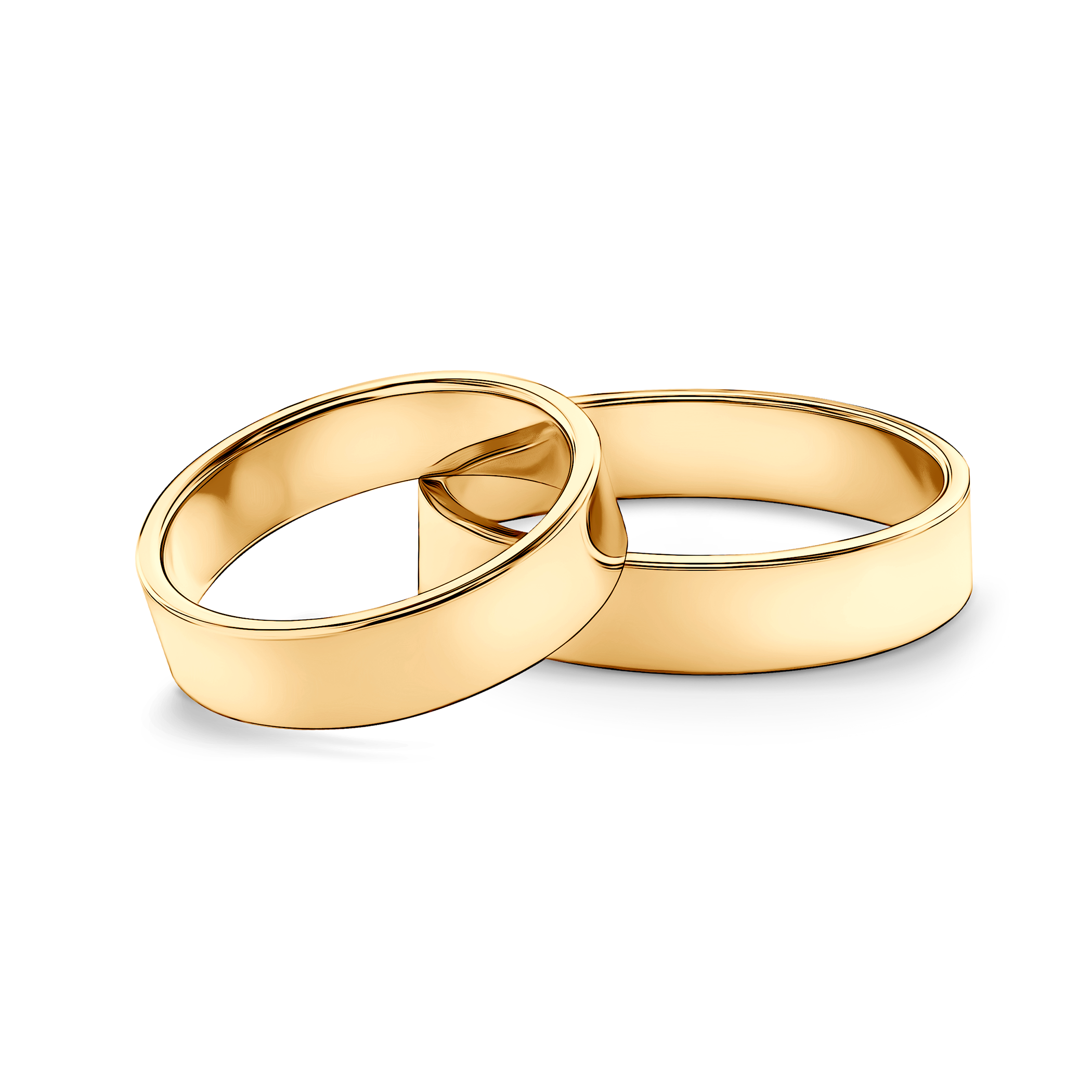 Snubní prsteny: žluté zlato, ploché, 5 mm