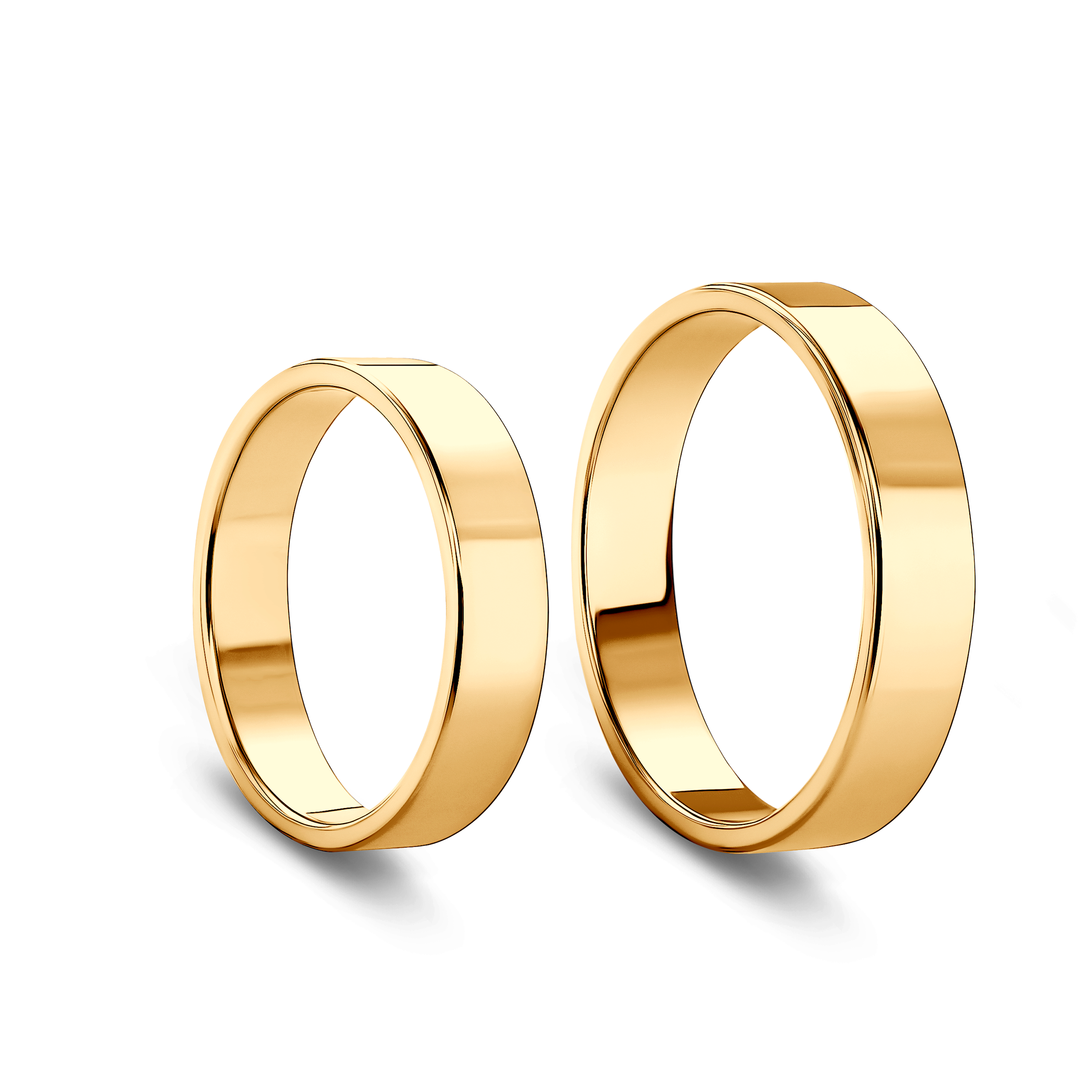 Obrączki ślubne: złote, płaskie, 5 mm