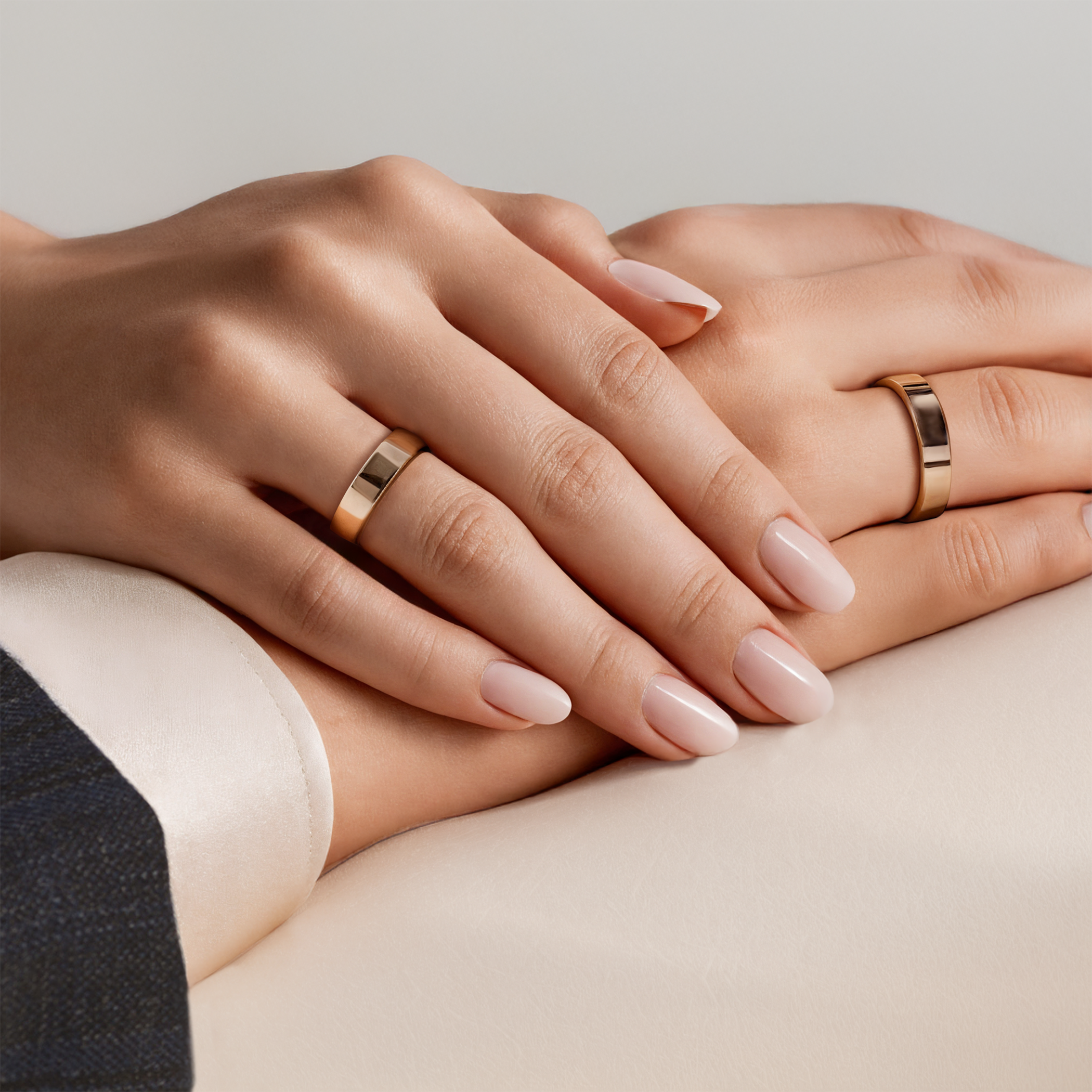 Obrączki ślubne: złote, płaskie, 5 mm