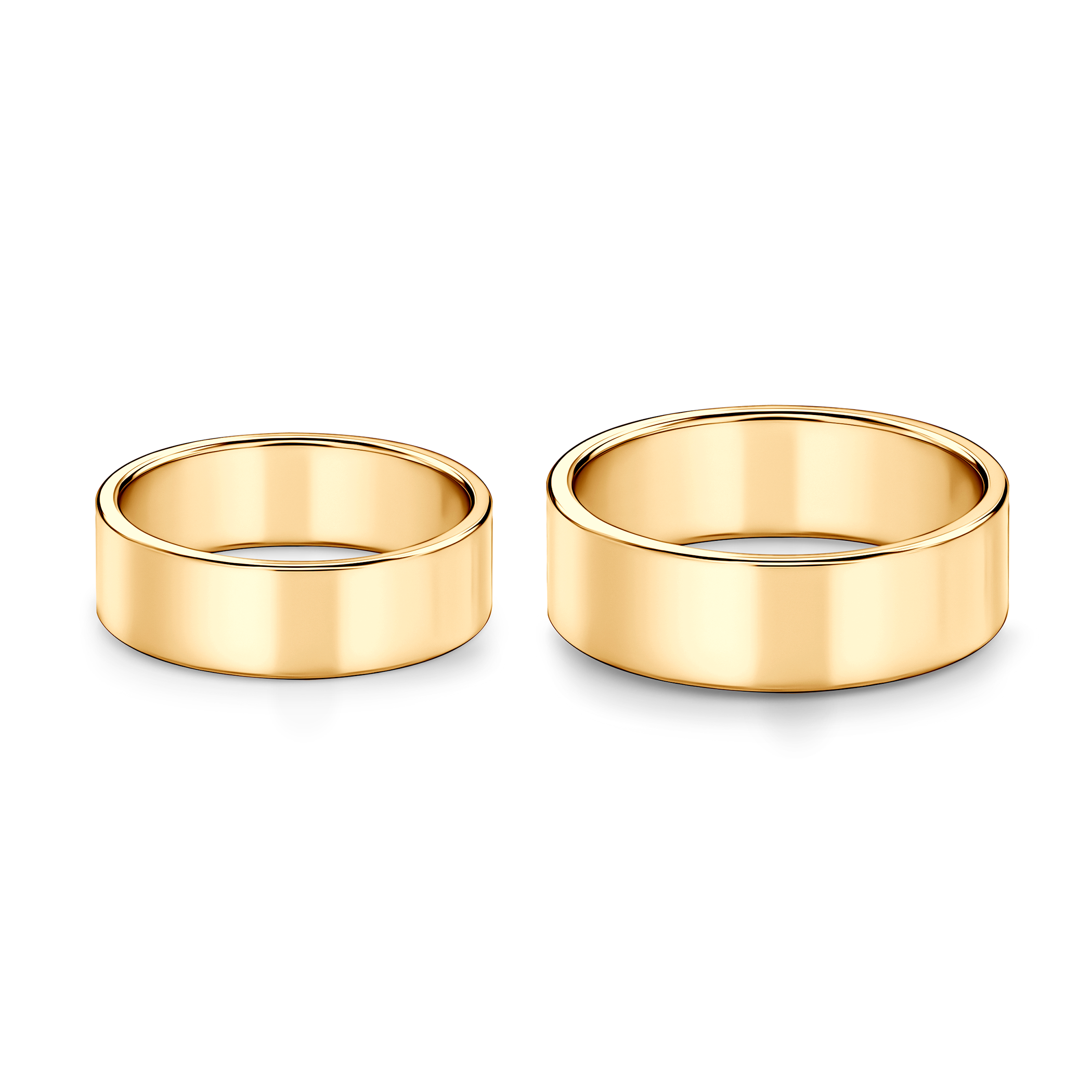Obrączki ślubne: złote, płaskie, 6 mm