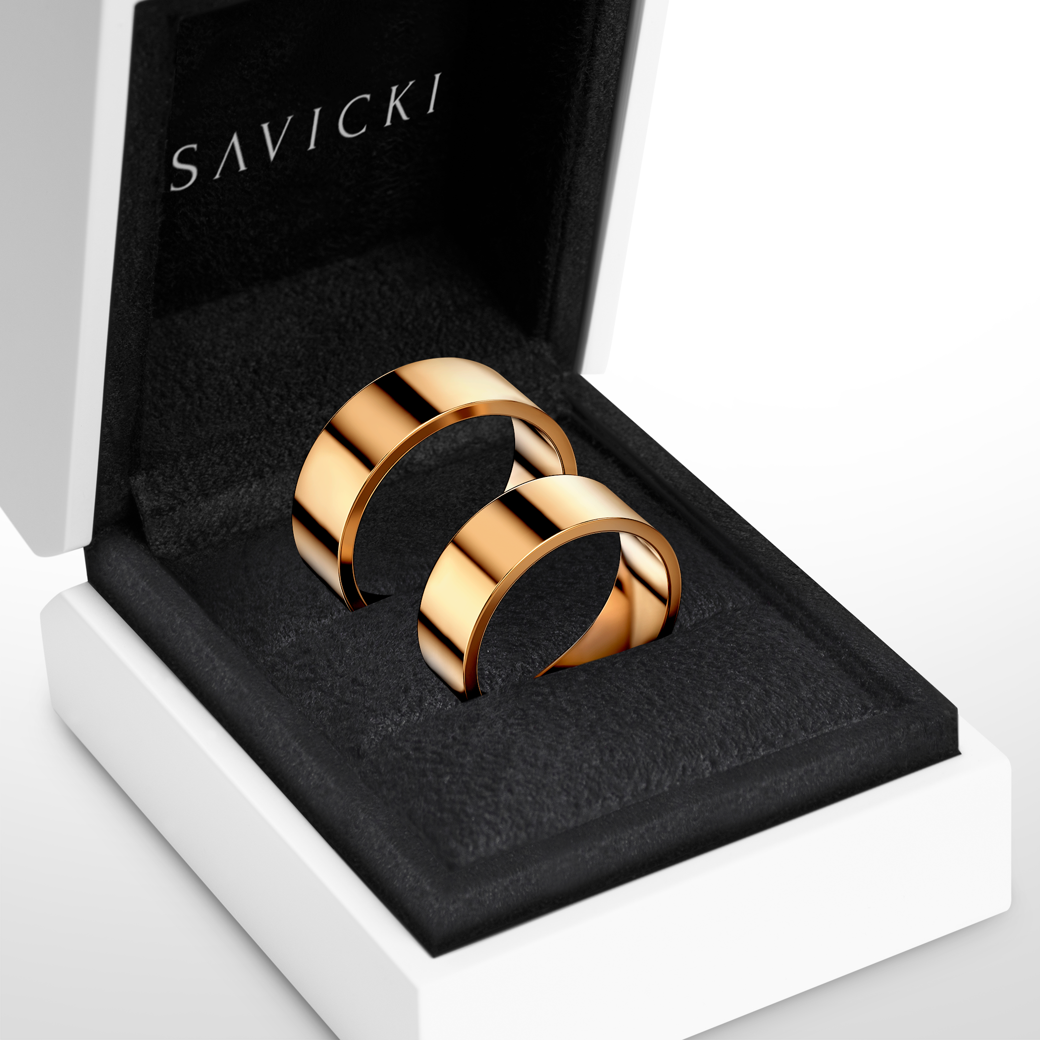 Obrączki ślubne: złote, płaskie, 6 mm