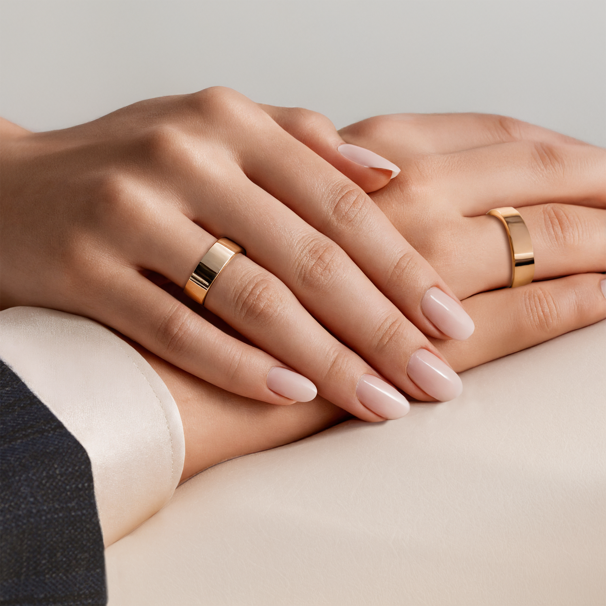 Obrączki ślubne: złote, płaskie, 6 mm