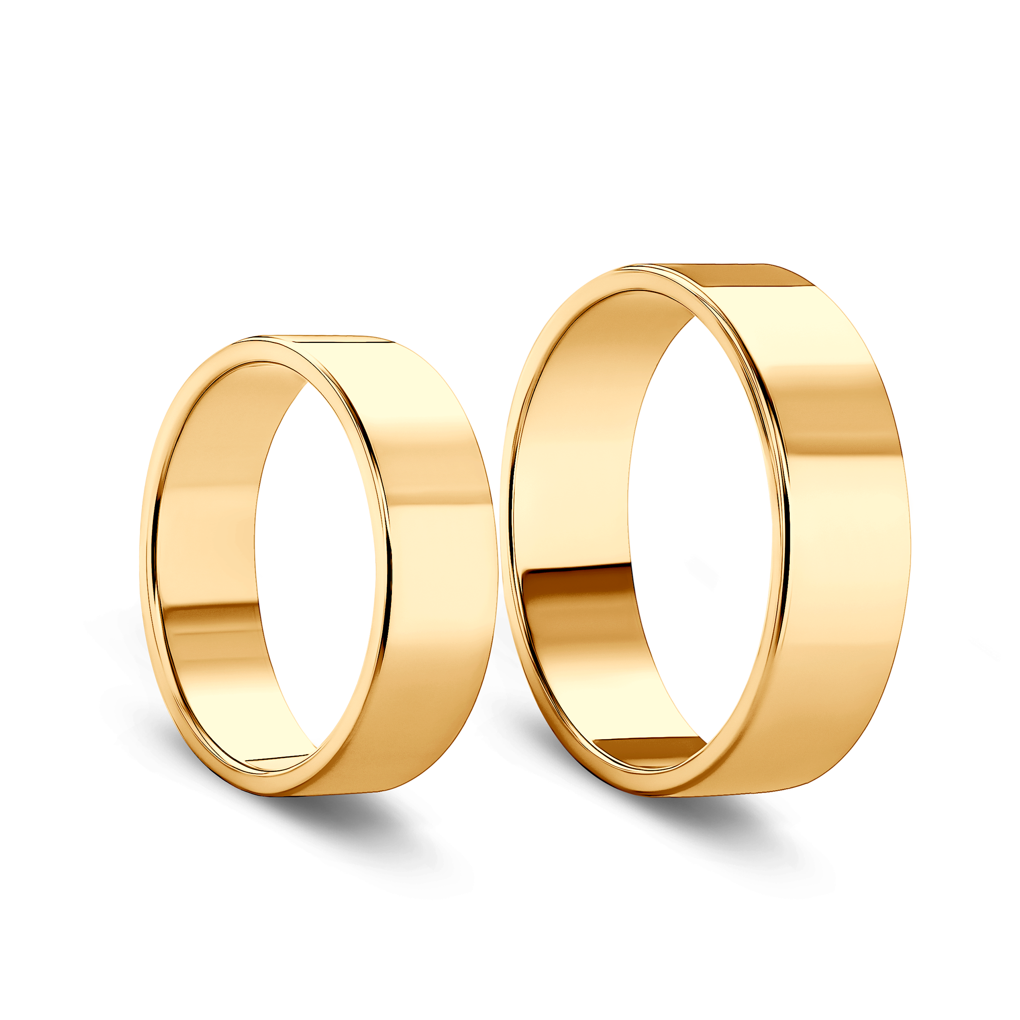 Obrączki ślubne: złote, płaskie, 7 mm