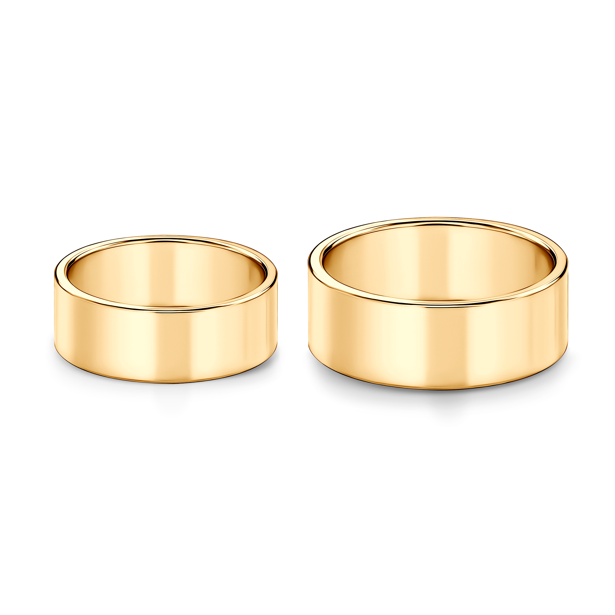 Obrączki ślubne: złote, płaskie, 7 mm