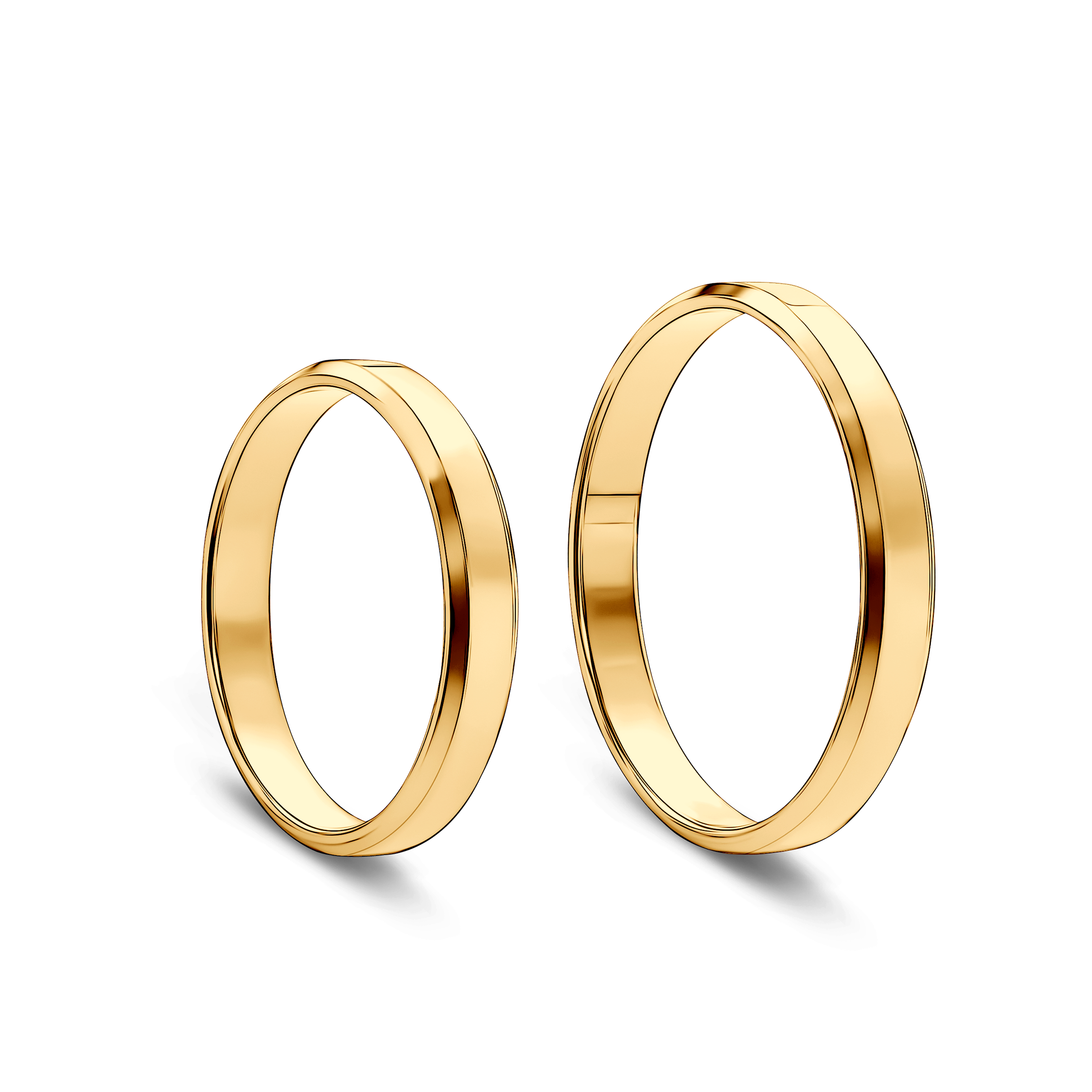 Obrączki ślubne: złote, z fazą, 3 mm