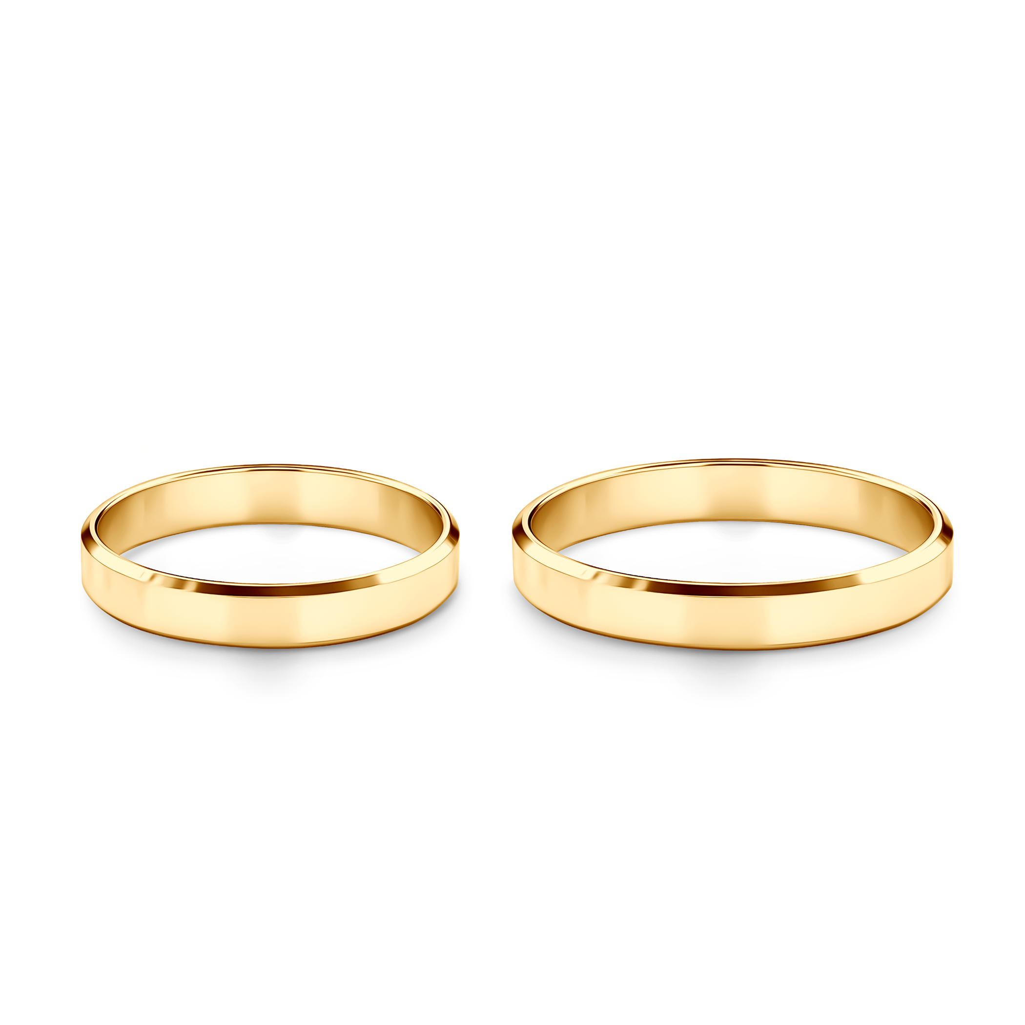 Obrączki ślubne: złote, z fazą, 3 mm