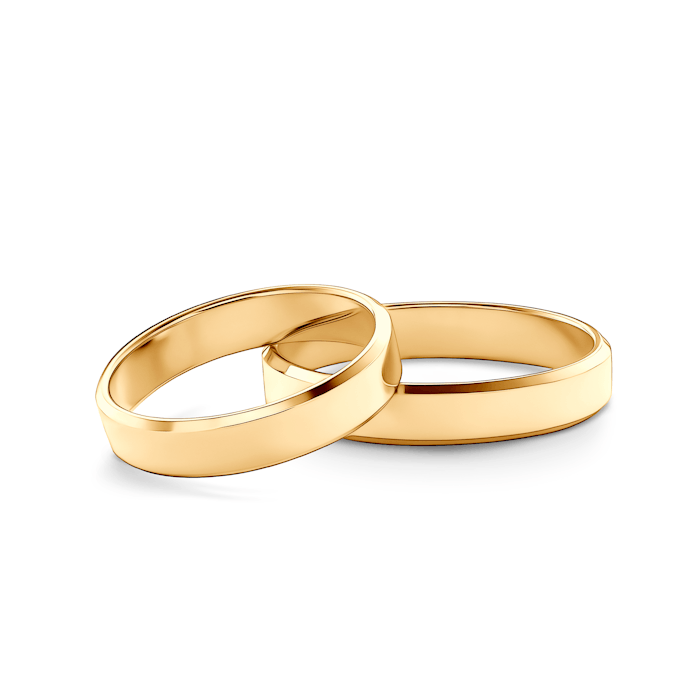 Wedding Rings: gold, Flat-Sided, 4 mm