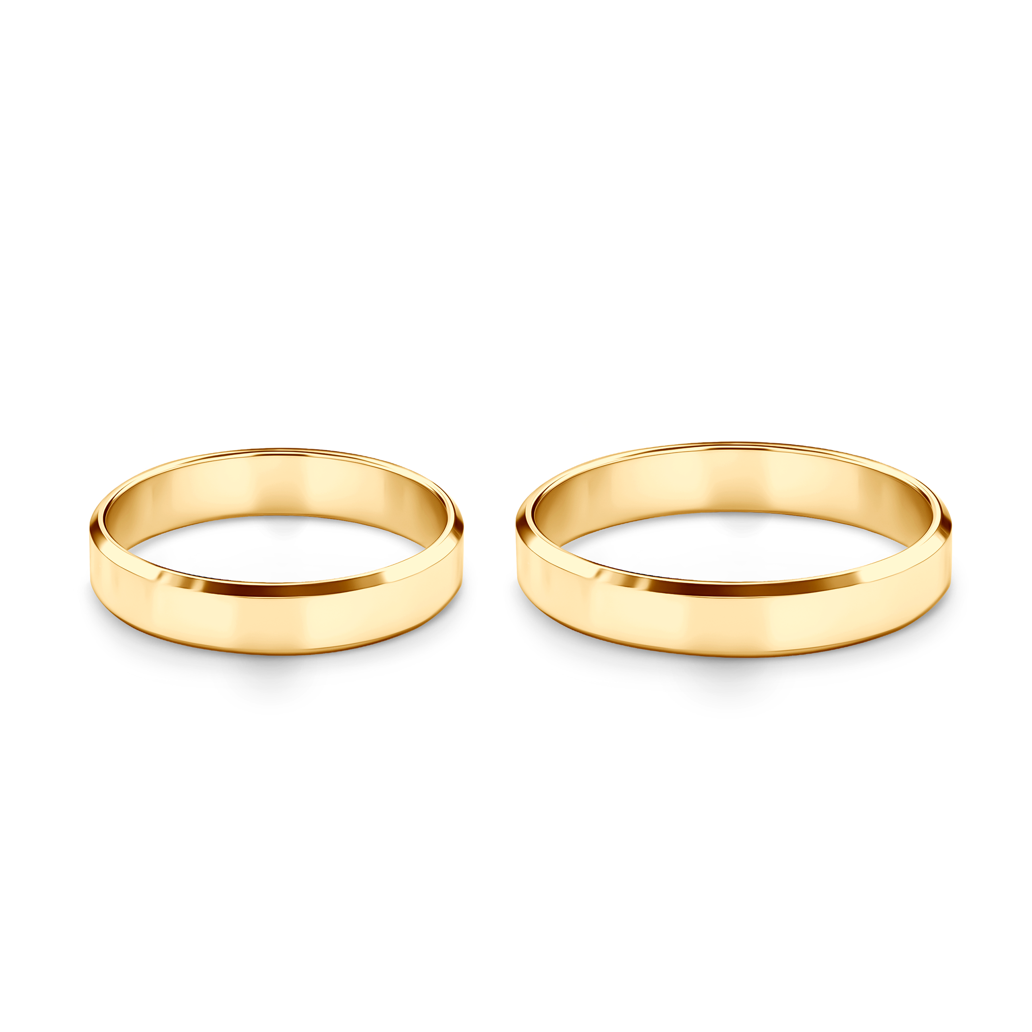 Eheringe: Gold, mit Fase, 4 mm