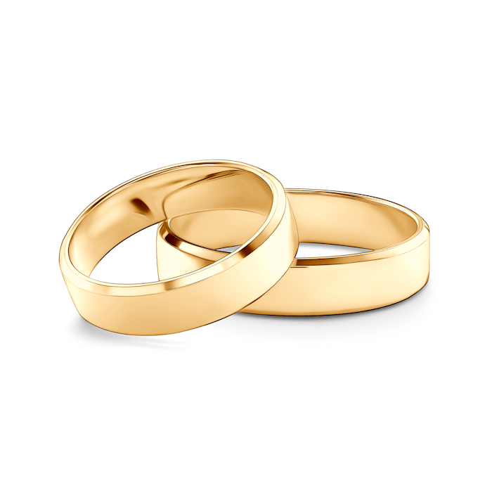 Wedding Rings: gold, Flat-Sided, 5 mm